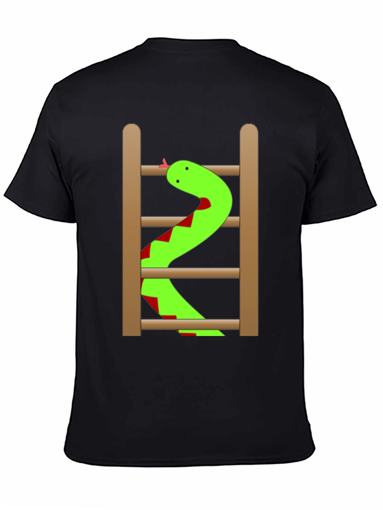 Snake Ladder Funny Graphic Tee - Black