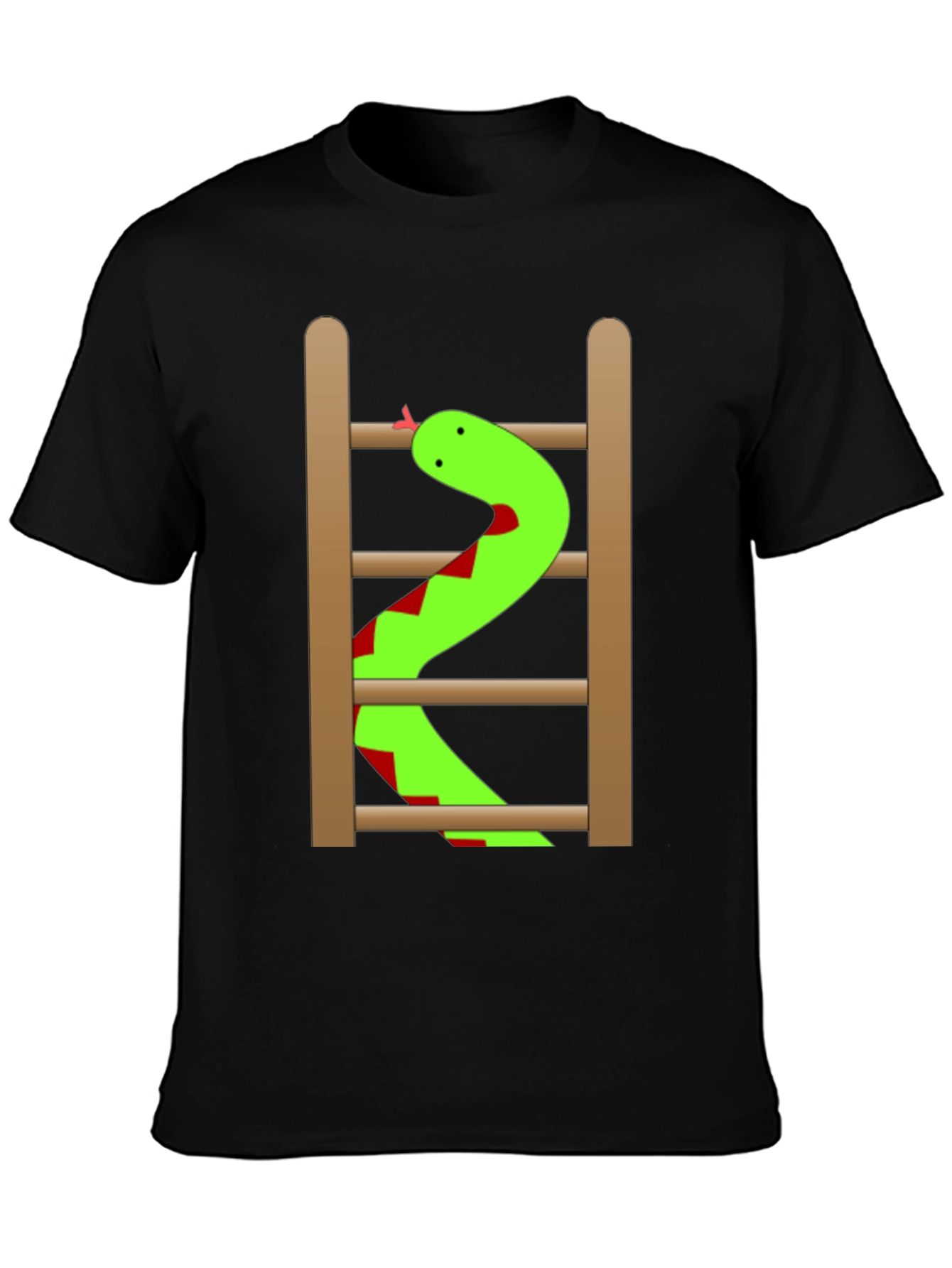 Snake Ladder Funny Graphic Tee - Black