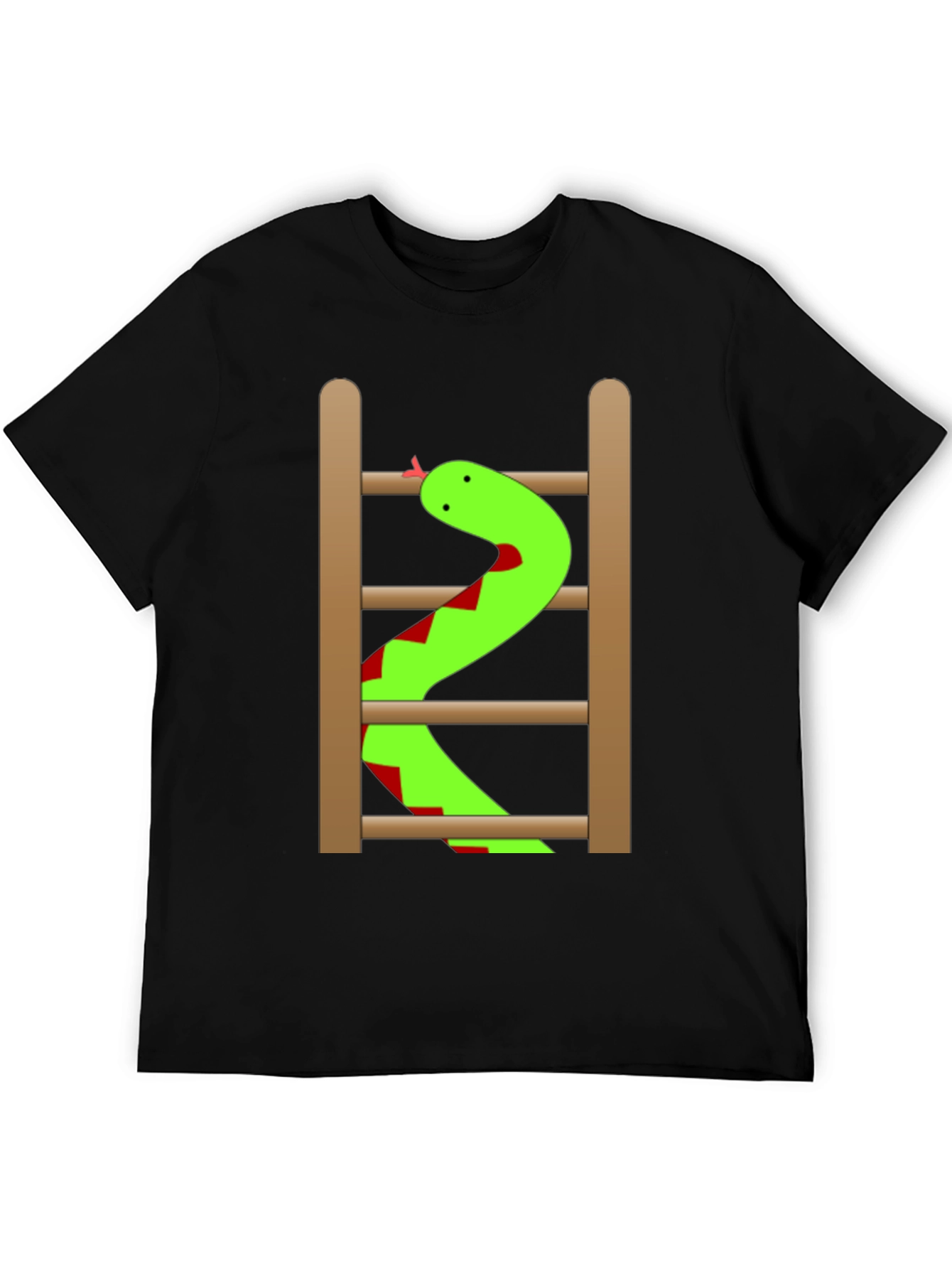 Snake Ladder Funny Graphic Tee - Black