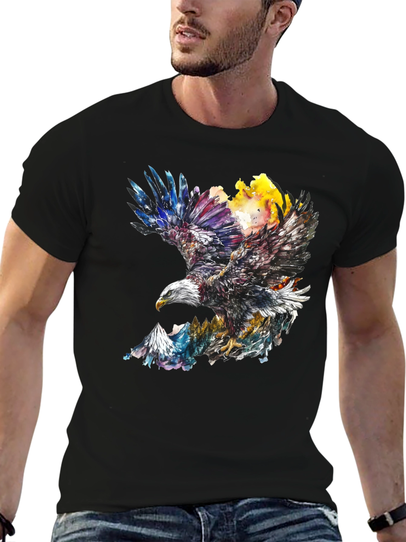 Eagle Mountain Black Graphic Tee