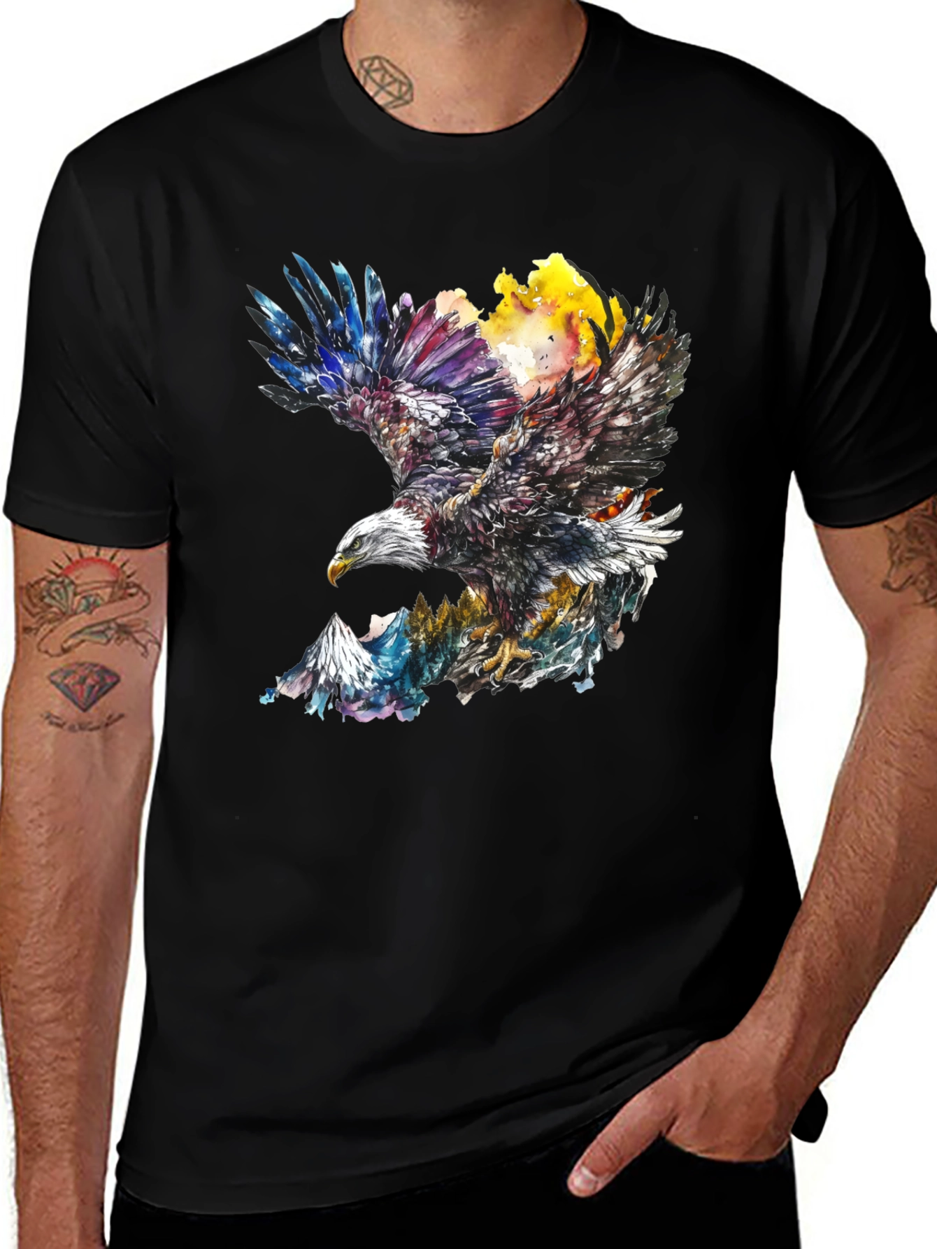 Eagle Mountain Black Graphic Tee