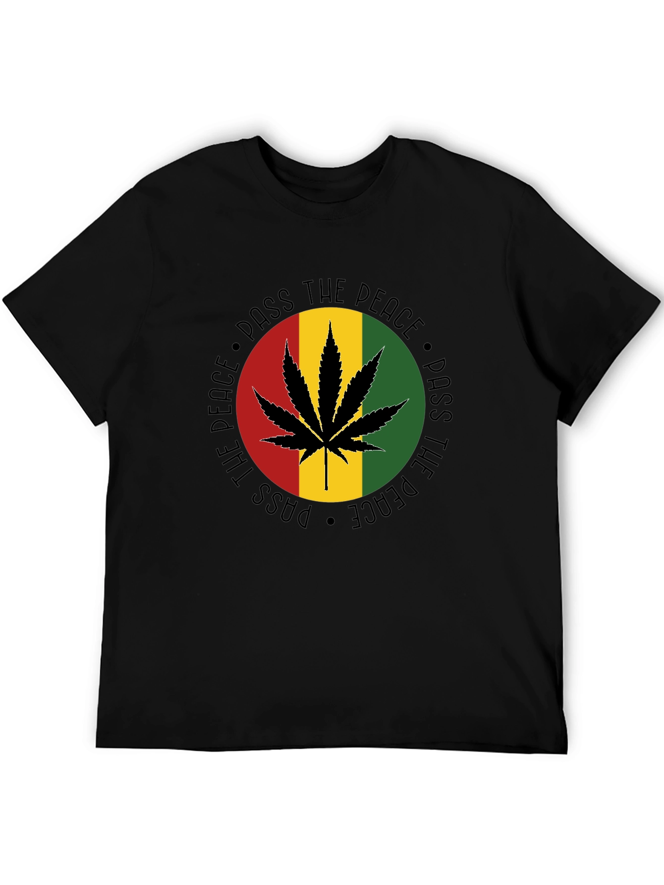 Pass The Peace Rasta Marijuana Graphic T-Shirt