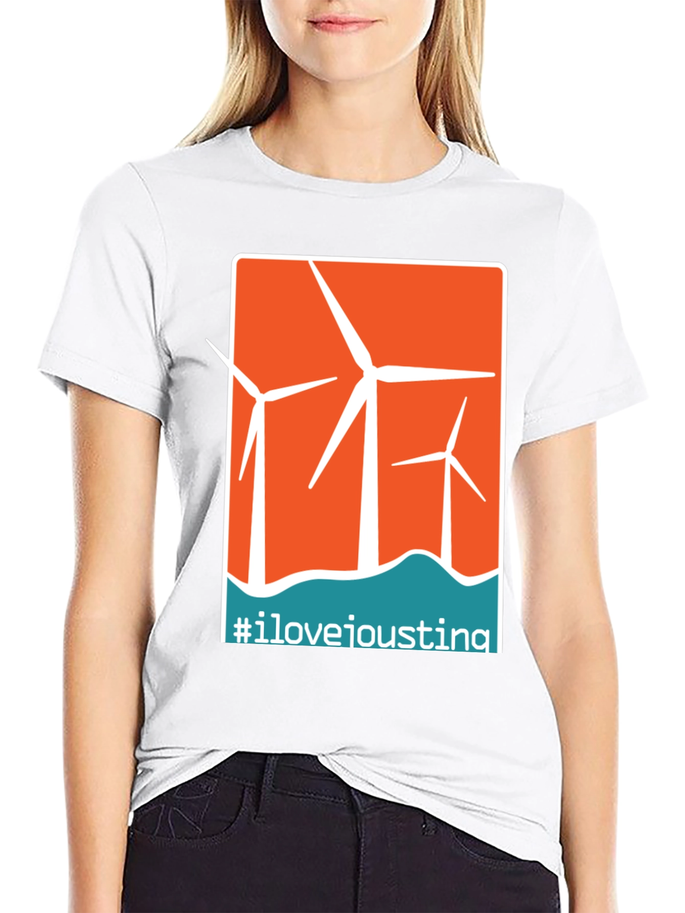 I Love Ioustina Wind Turbine Graphic T-Shirt