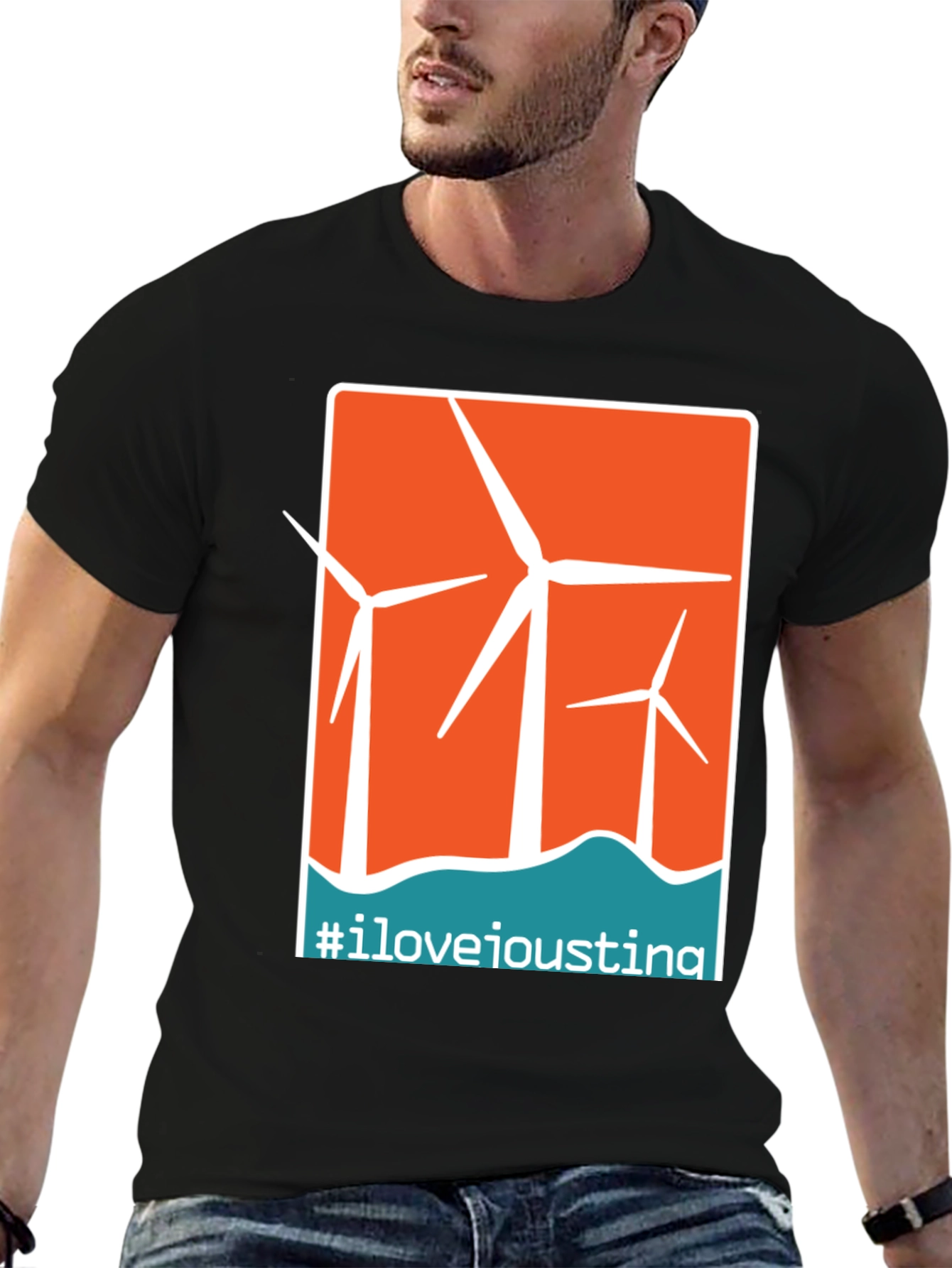 I Love Ioustina Wind Turbine Graphic T-Shirt