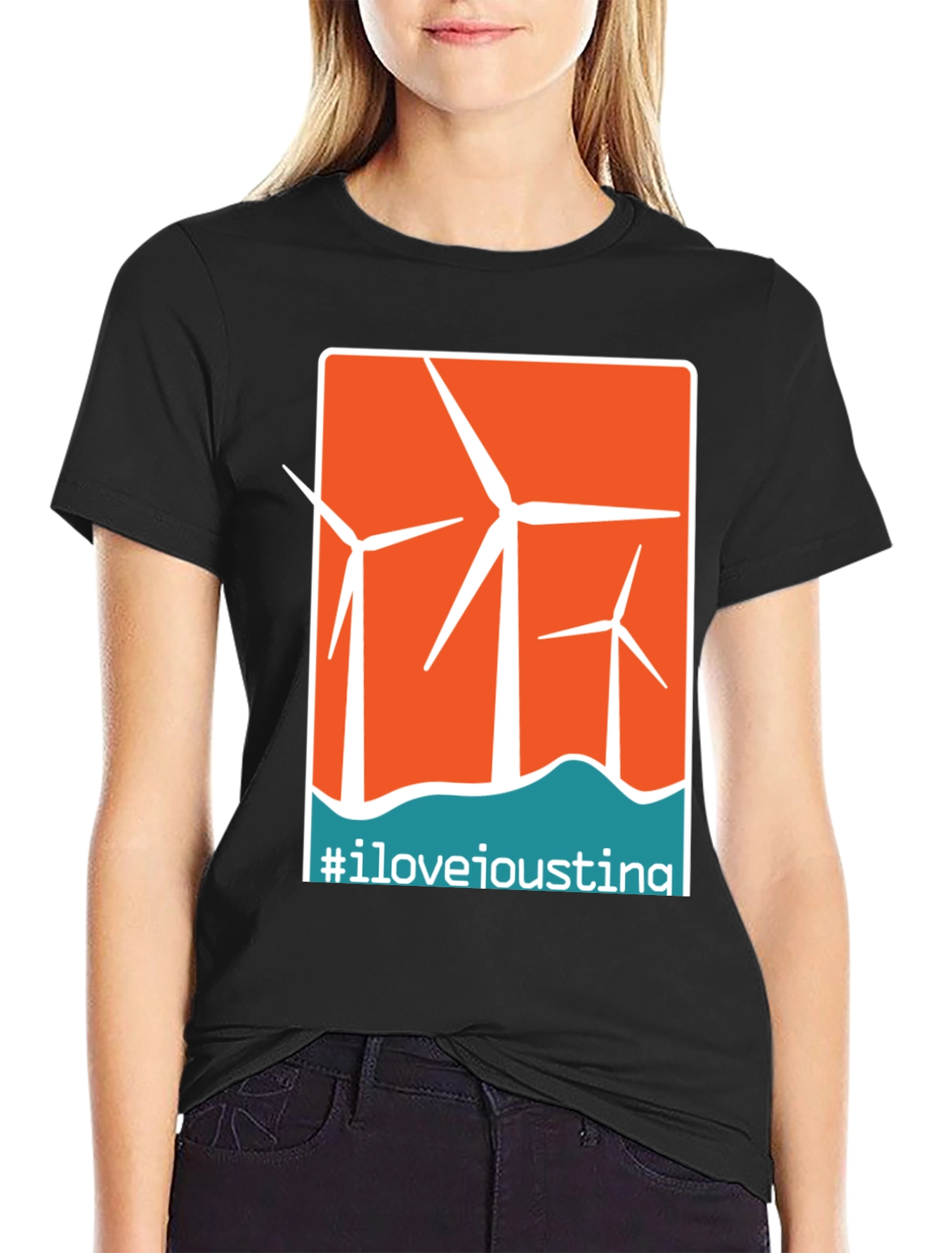 I Love Ioustina Wind Turbine Graphic T-Shirt