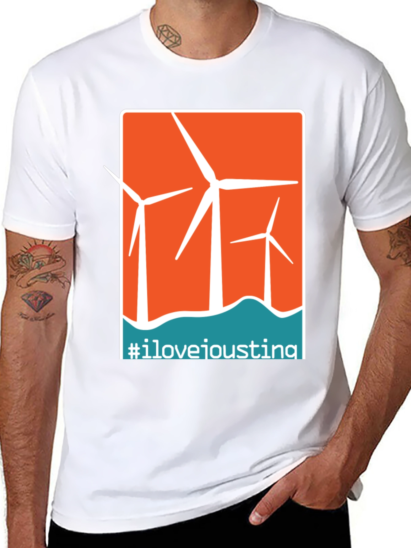 I Love Ioustina Wind Turbine Graphic T-Shirt
