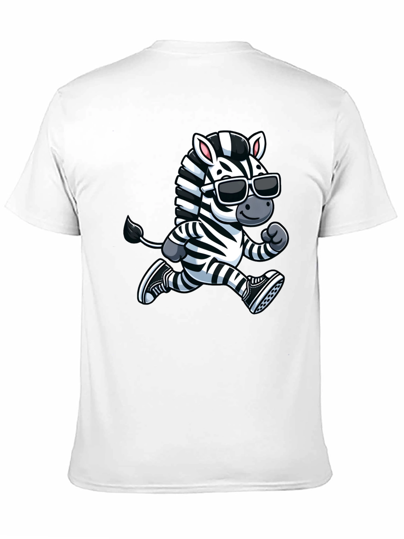 Cool Zebra Running T-Shirt - Black Cotton Graphic Tee