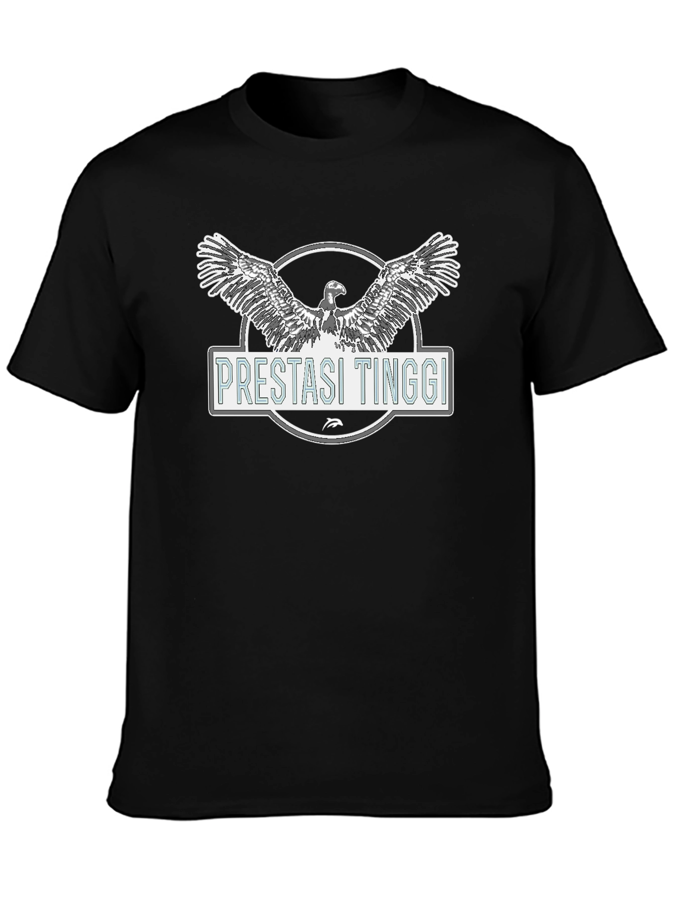 Pretasi Tinggi Eagle Graphic Black T-Shirt