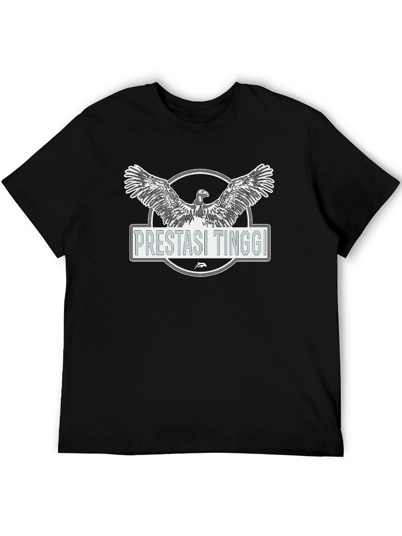 Pretasi Tinggi Eagle Graphic Black T-Shirt