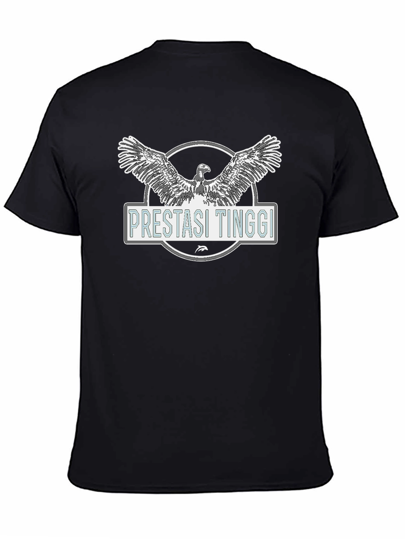Pretasi Tinggi Eagle Graphic Black T-Shirt