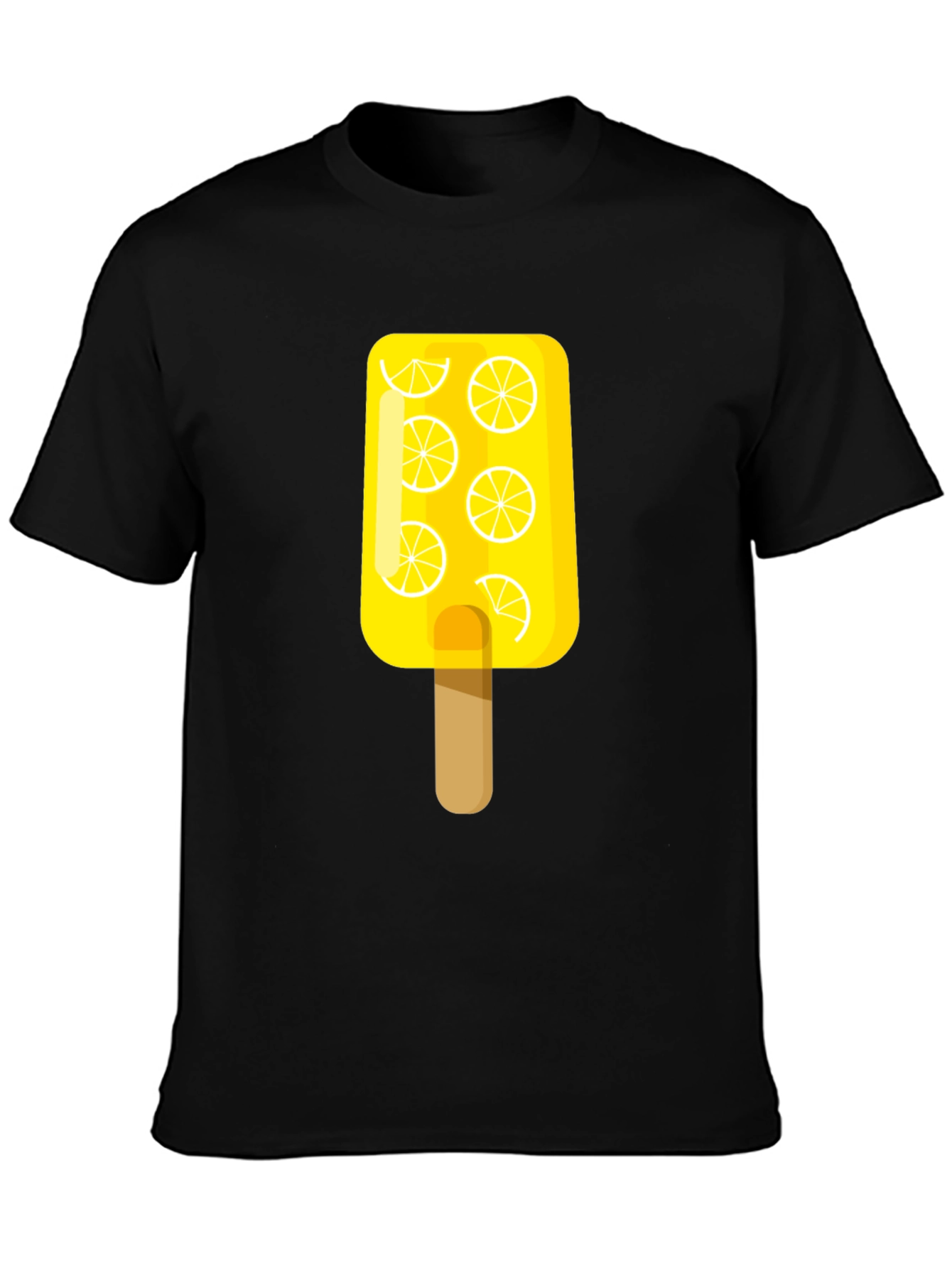 Lemon Popsicle Graphic Tee - Black Cotton T-Shirt