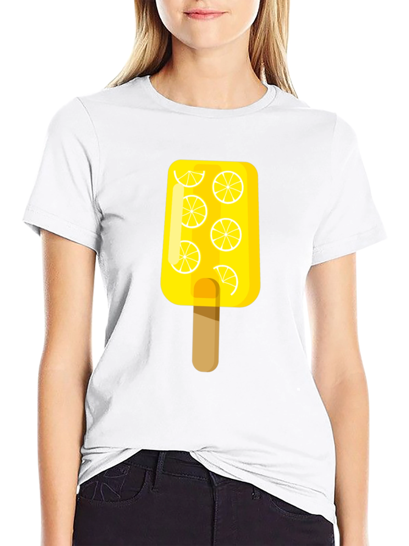 Lemon Popsicle Graphic Tee - Black Cotton T-Shirt