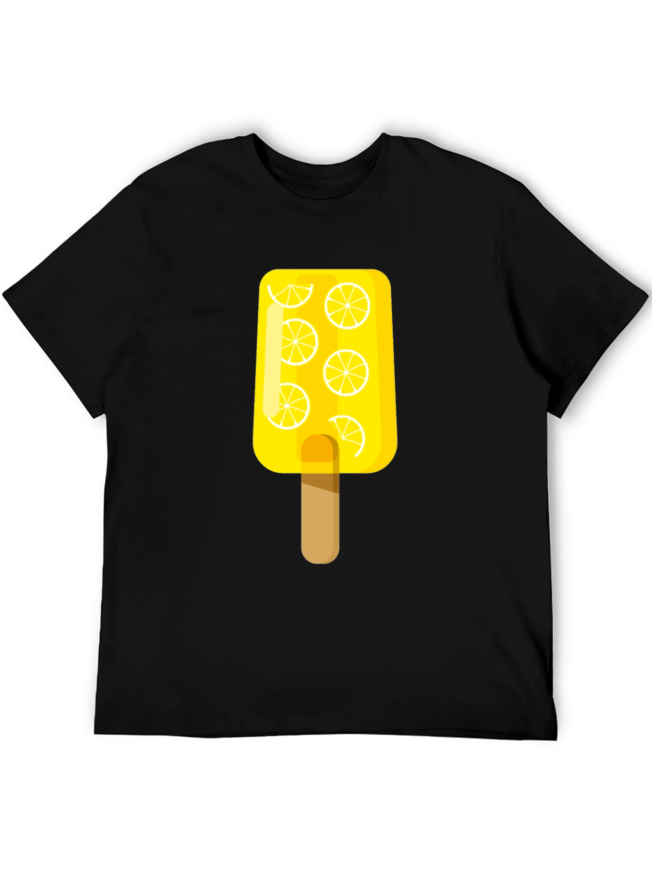 Lemon Popsicle Graphic Tee - Black Cotton T-Shirt