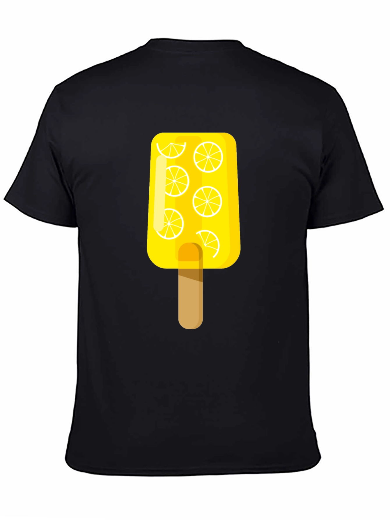 Lemon Popsicle Graphic Tee - Black Cotton T-Shirt