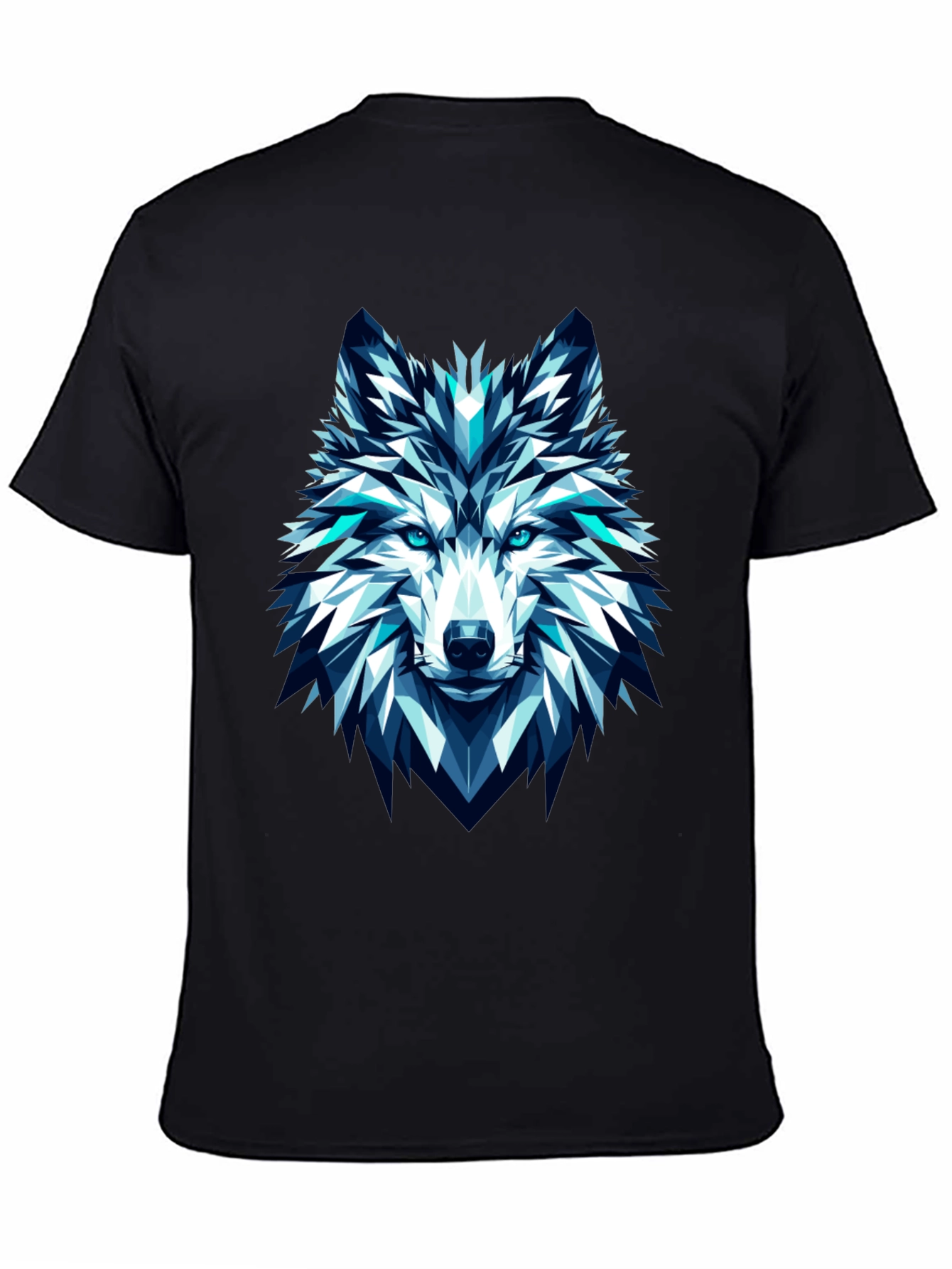 Geometric Wolf Graphic Tee - Modern Art T-Shirt