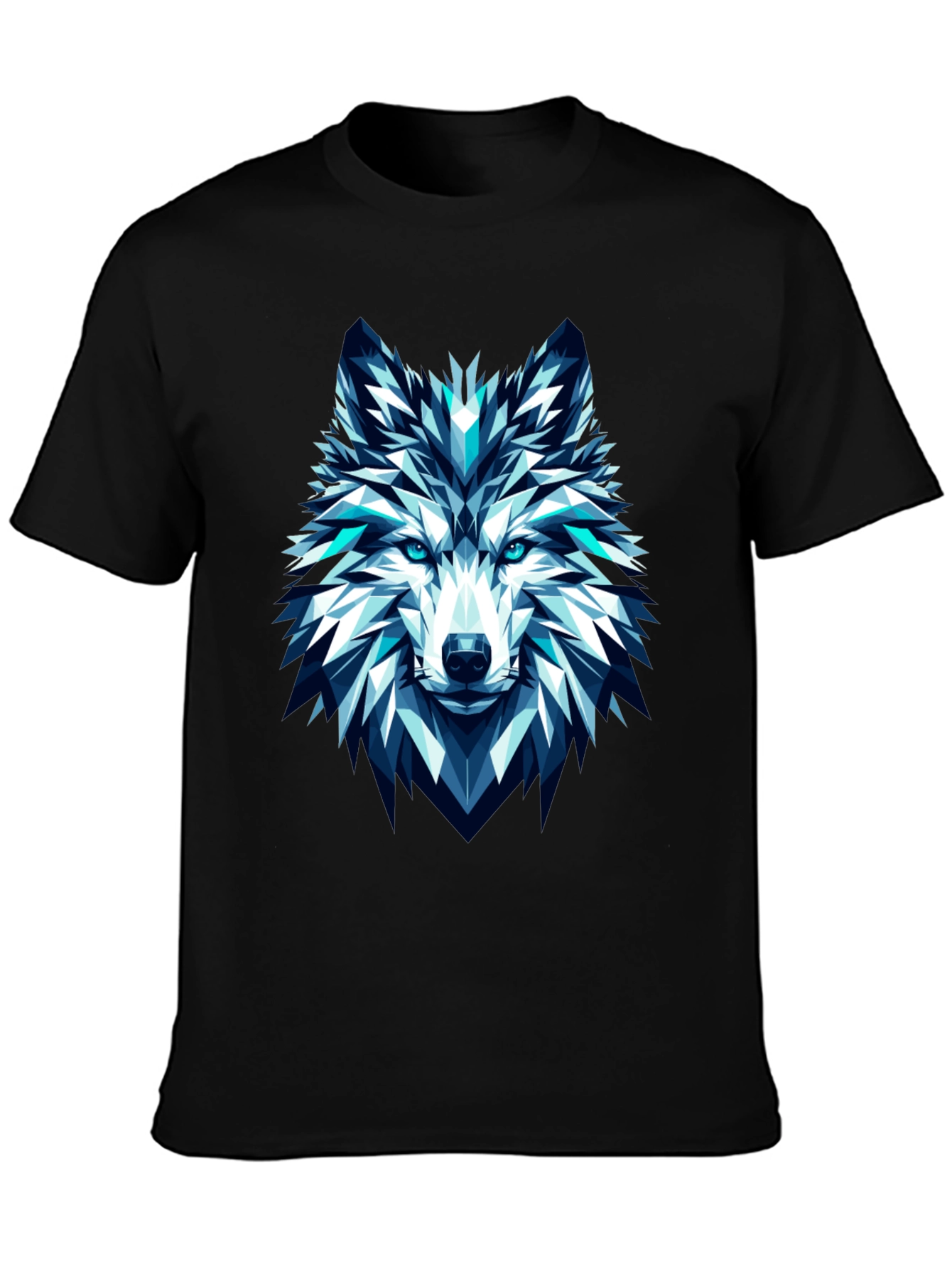 Geometric Wolf Graphic Tee - Modern Art T-Shirt