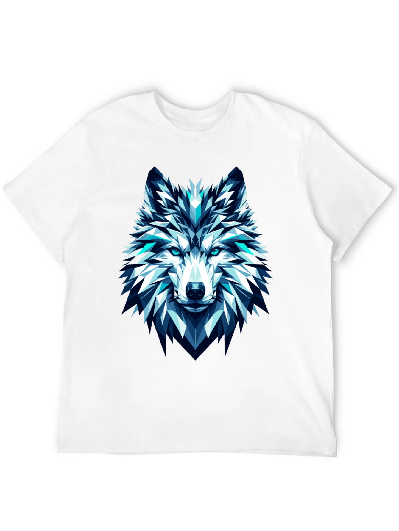 Geometric Wolf Graphic Tee - Modern Art T-Shirt