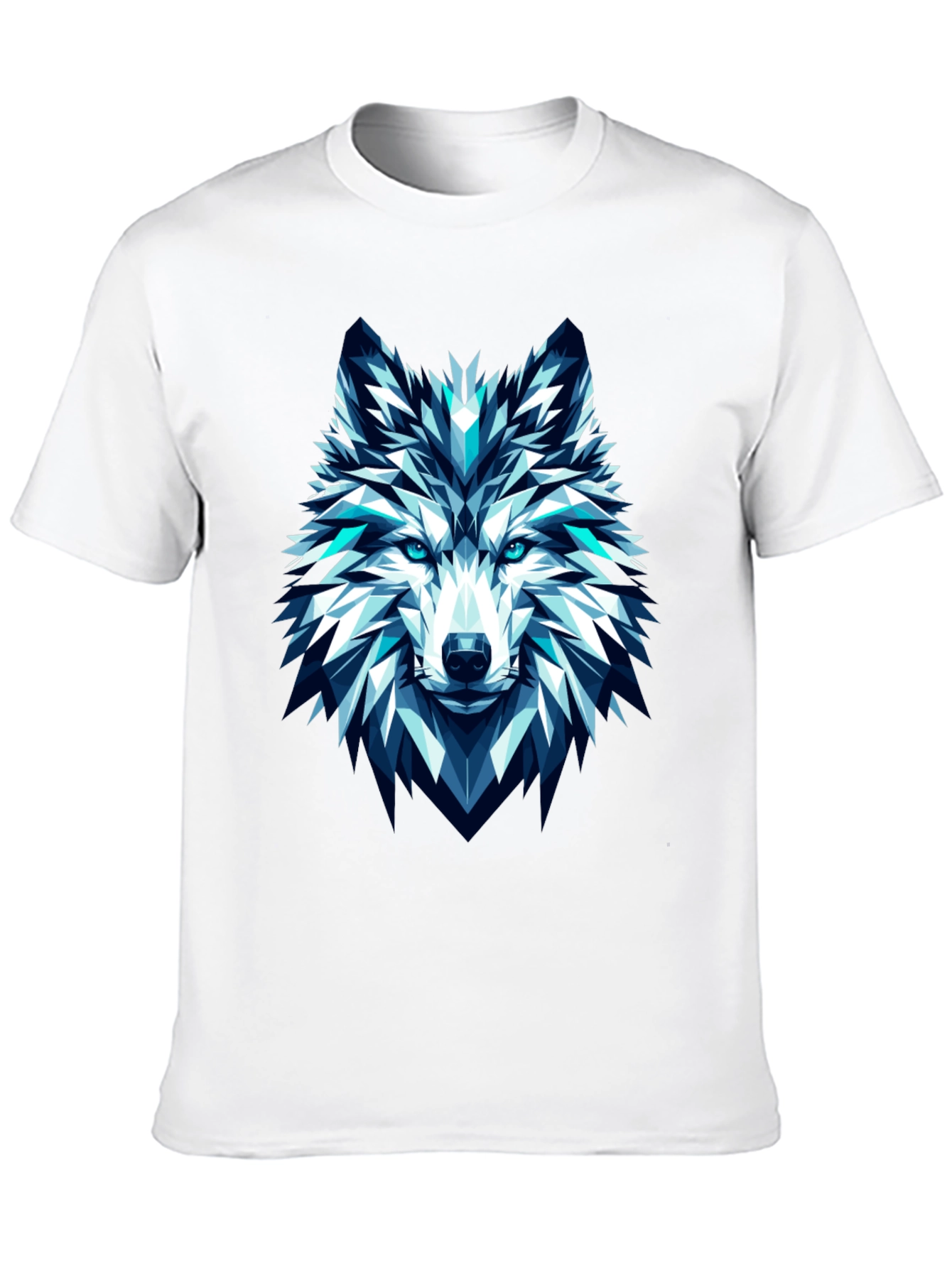 Geometric Wolf Graphic Tee - Modern Art T-Shirt