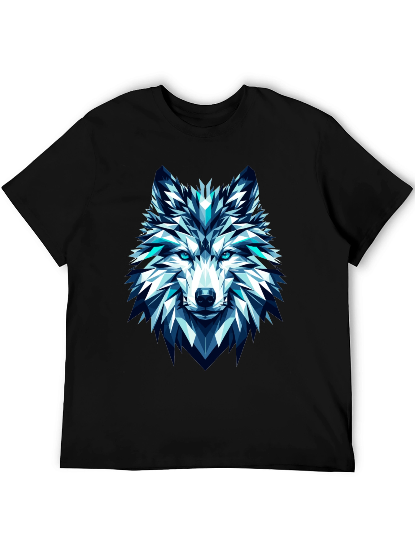 Geometric Wolf Graphic Tee - Modern Art T-Shirt