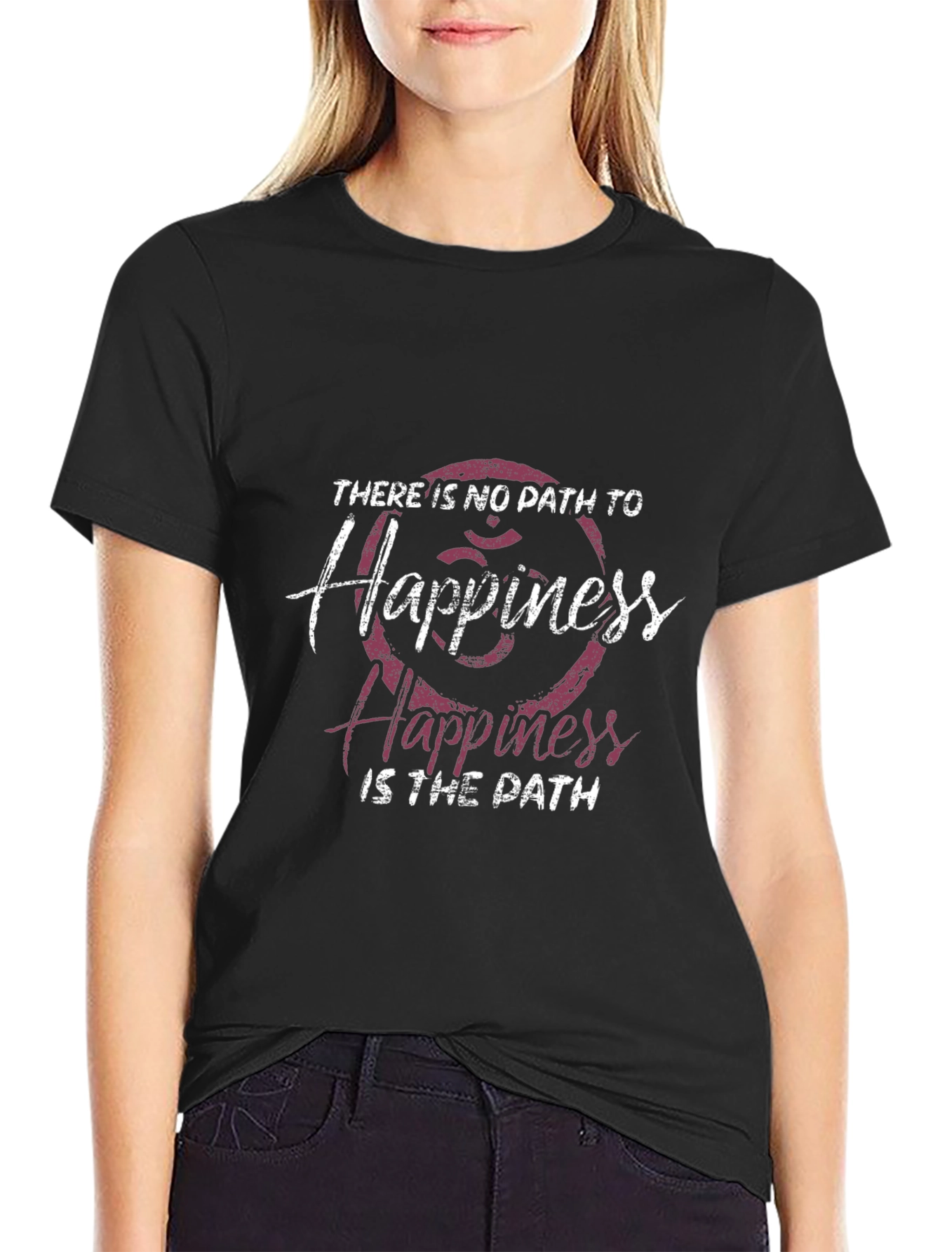Happiness Path Graphic Tee - Black Casual Shirt