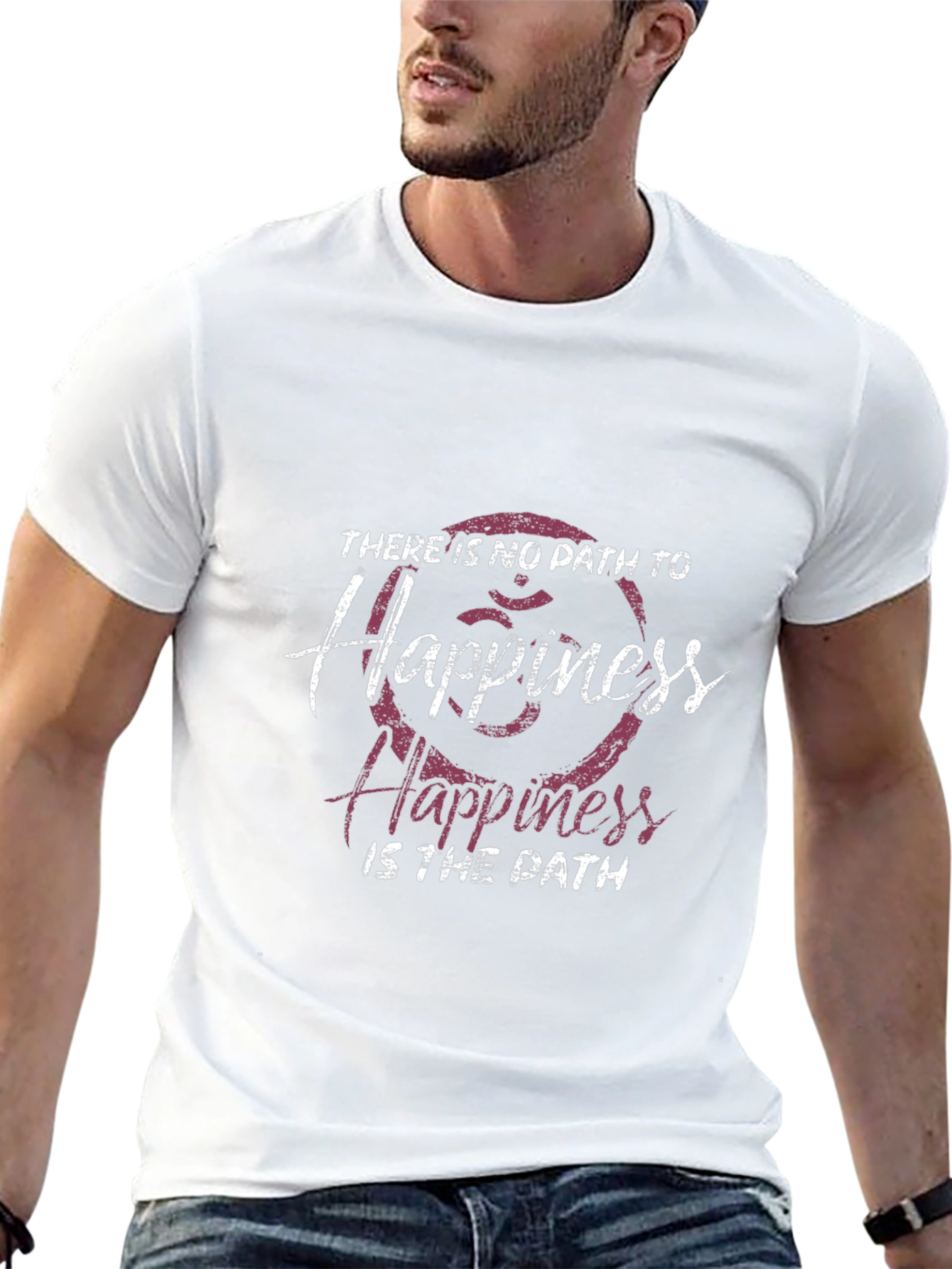 Happiness Path Graphic Tee - Black Casual Shirt
