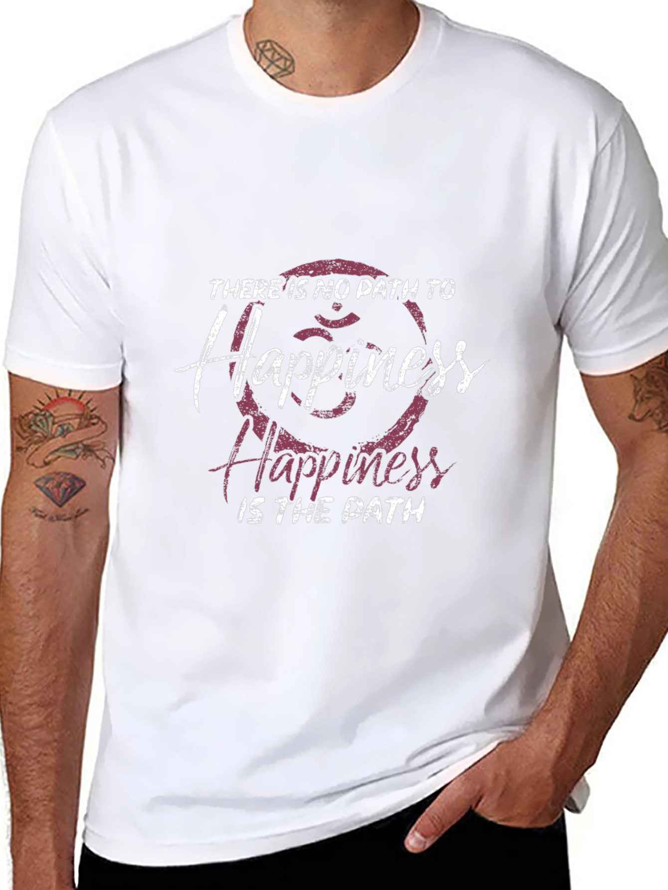 Happiness Path Graphic Tee - Black Casual Shirt