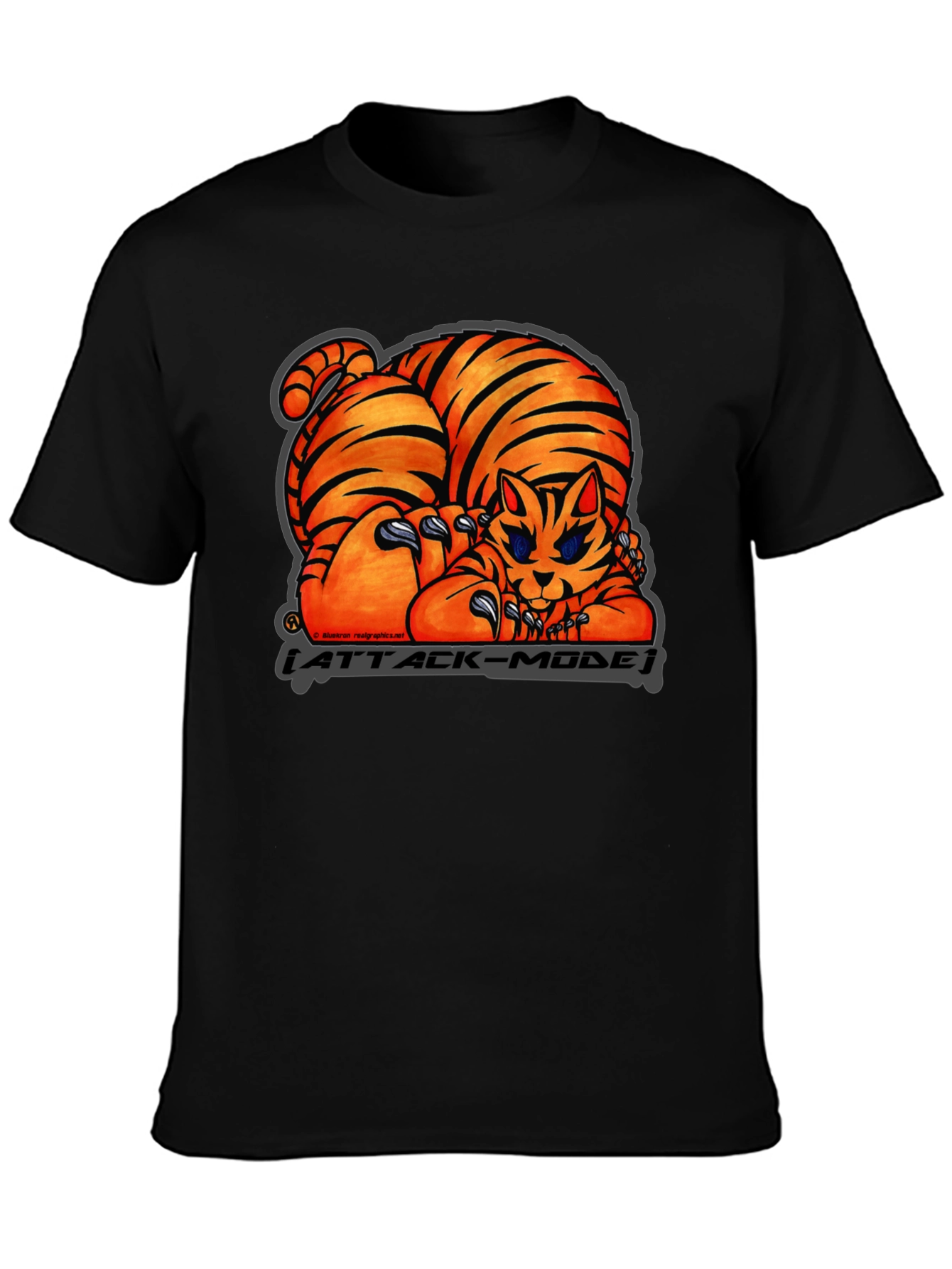 Attack Mode Tiger Graphic T-Shirt Cotton Blend Casual Wear