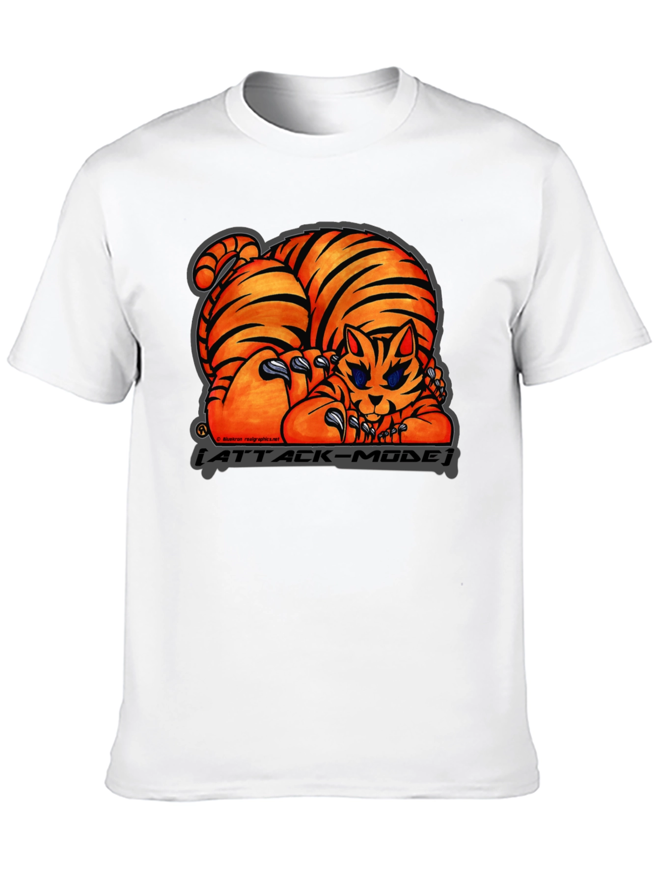 Attack Mode Tiger Graphic T-Shirt Cotton Blend Casual Wear