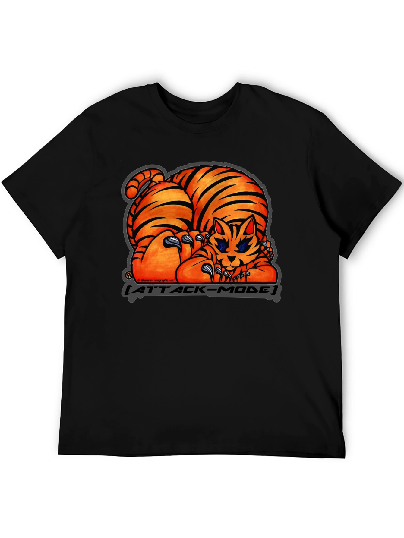 Attack Mode Tiger Graphic T-Shirt Cotton Blend Casual Wear