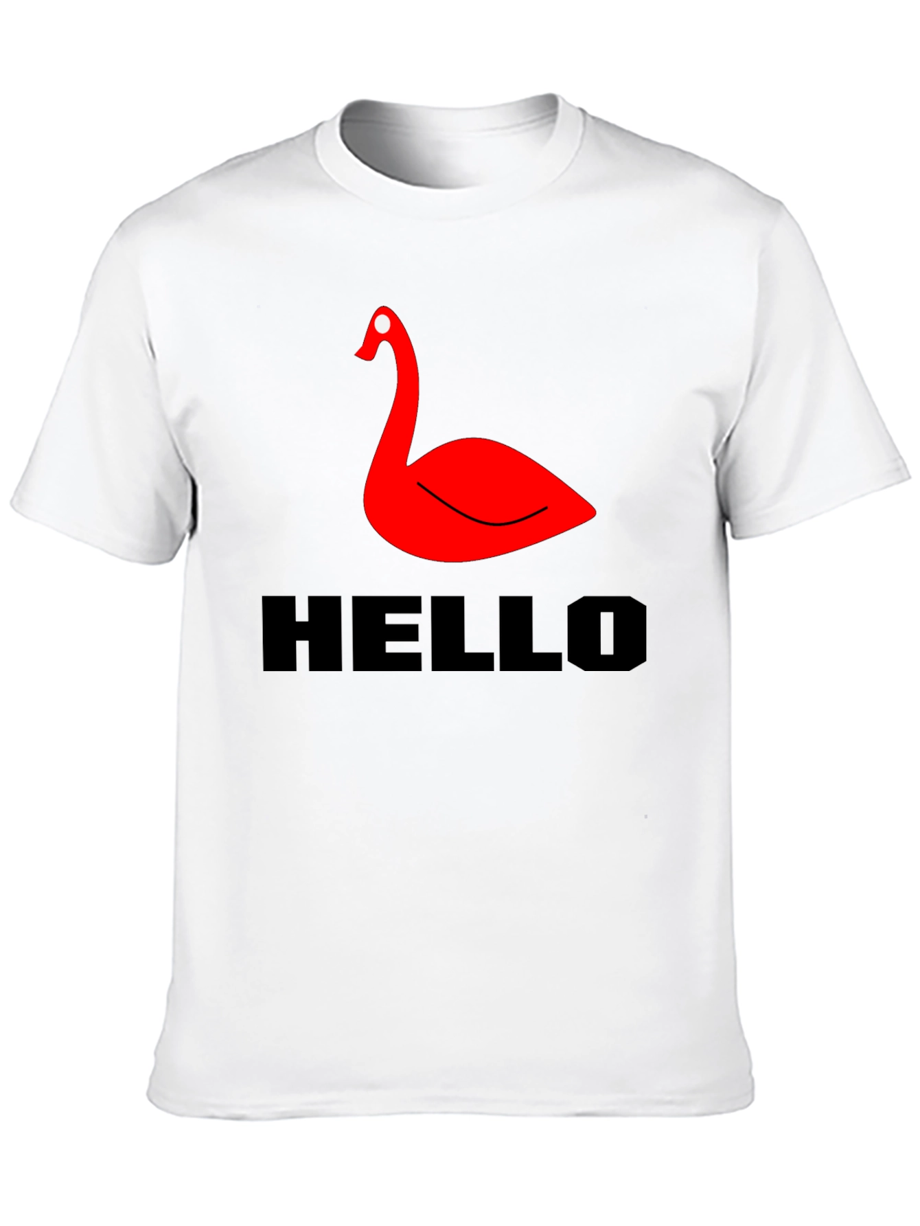 Red Swan Graphic Tee - Black Casual T-Shirt
