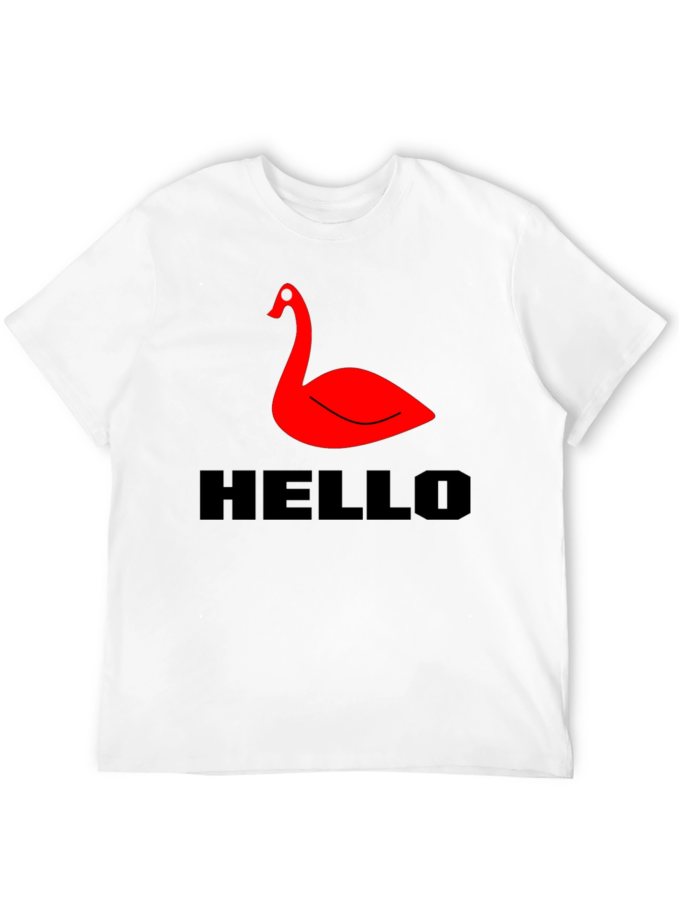 Red Swan Graphic Tee - Black Casual T-Shirt