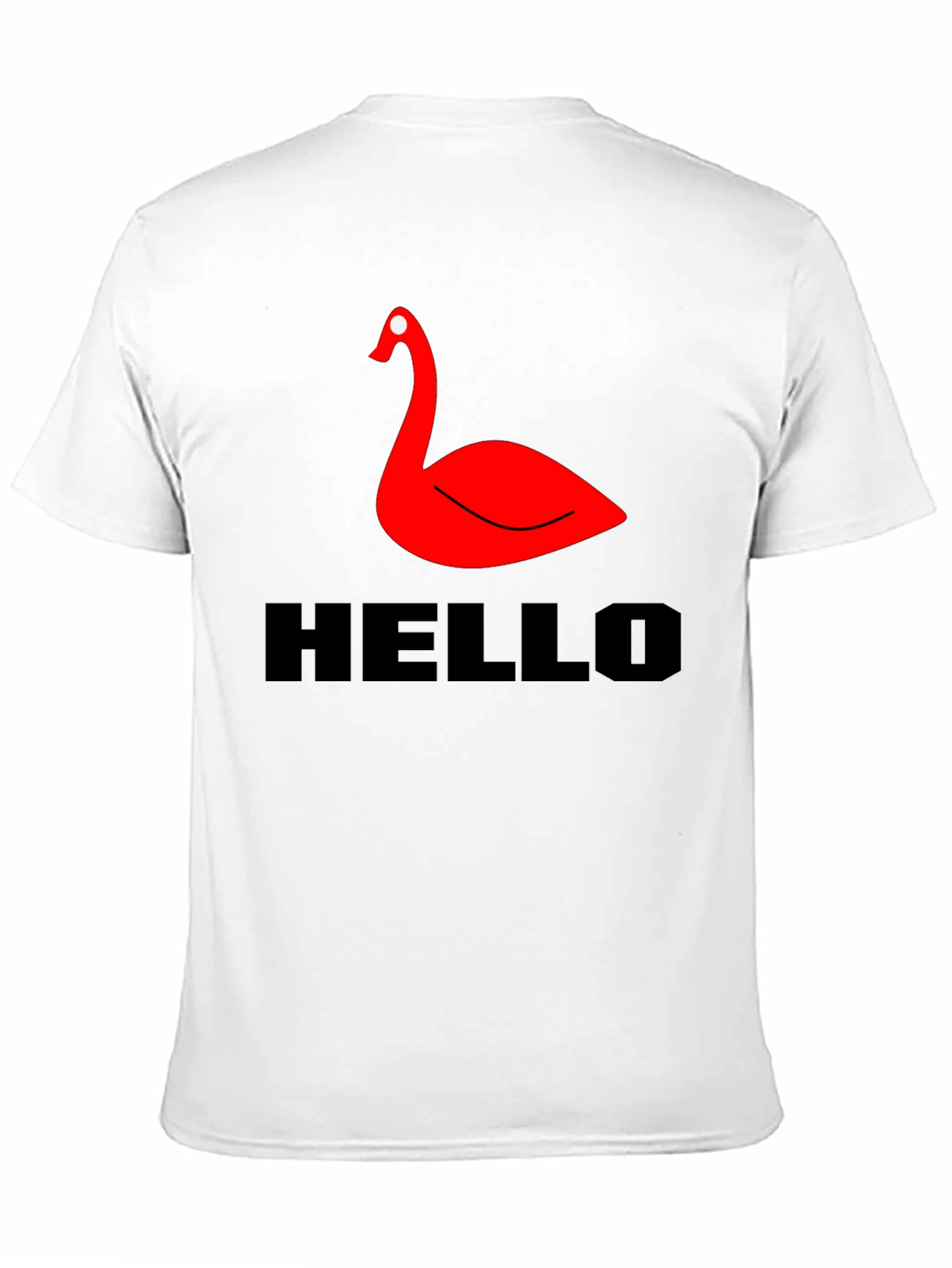 Red Swan Graphic Tee - Black Casual T-Shirt
