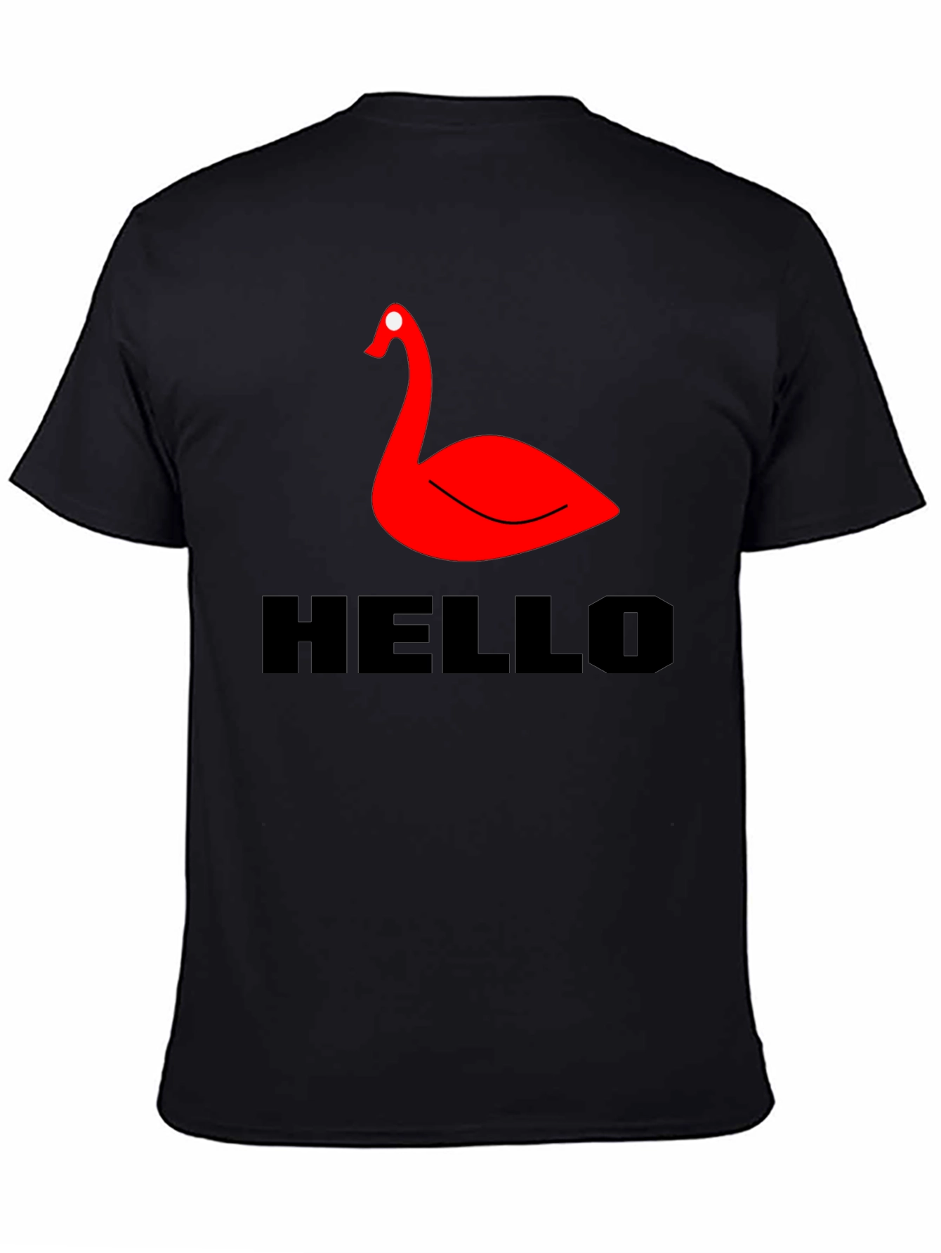 Red Swan Graphic Tee - Black Casual T-Shirt