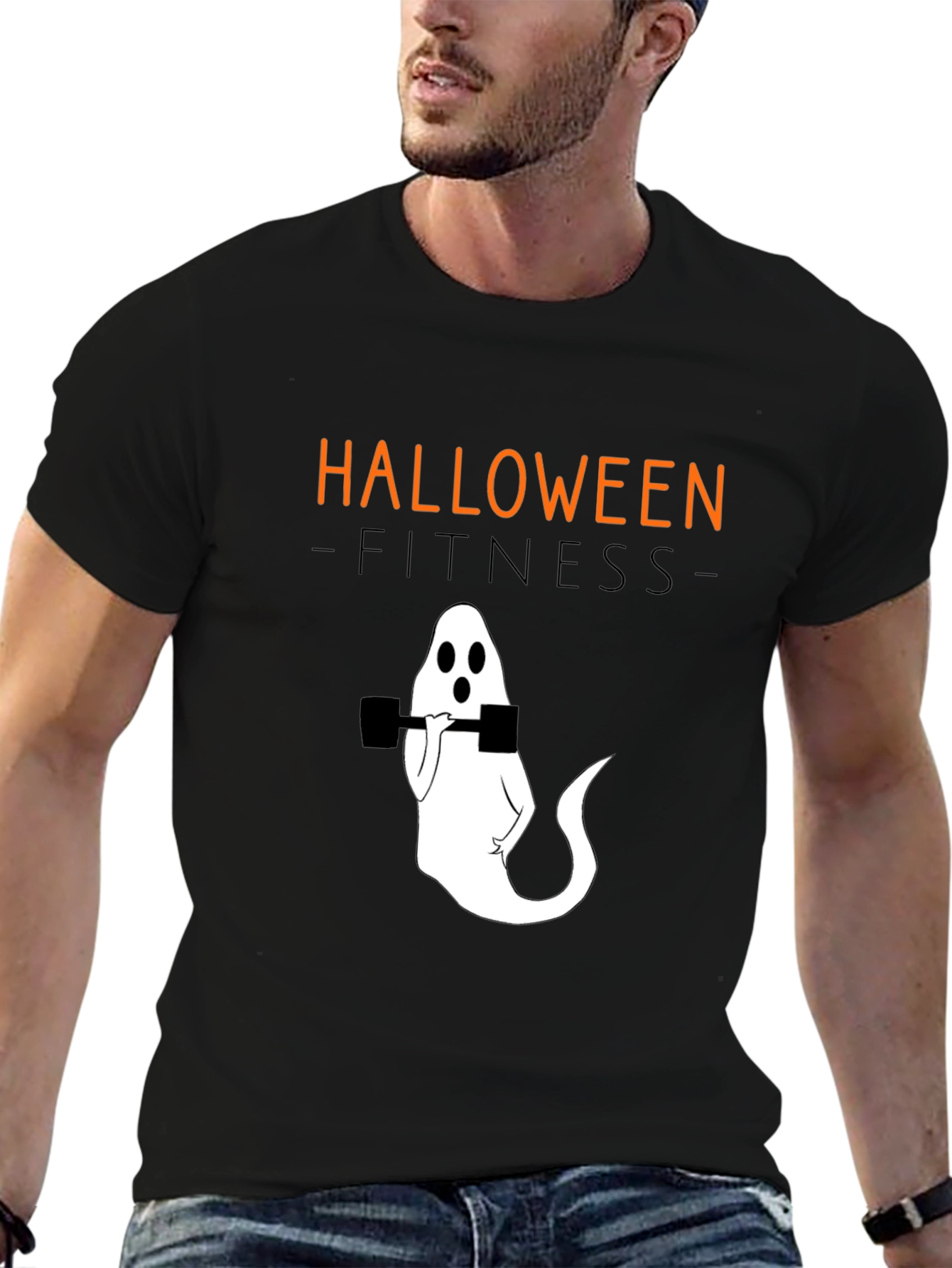Halloween Fitness Ghost T-Shirt - Workout Tee
