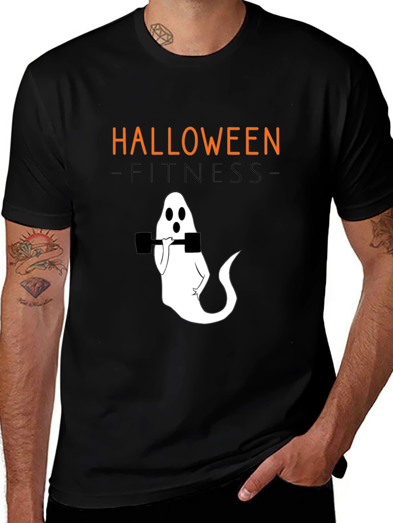 Halloween Fitness Ghost T-Shirt - Workout Tee
