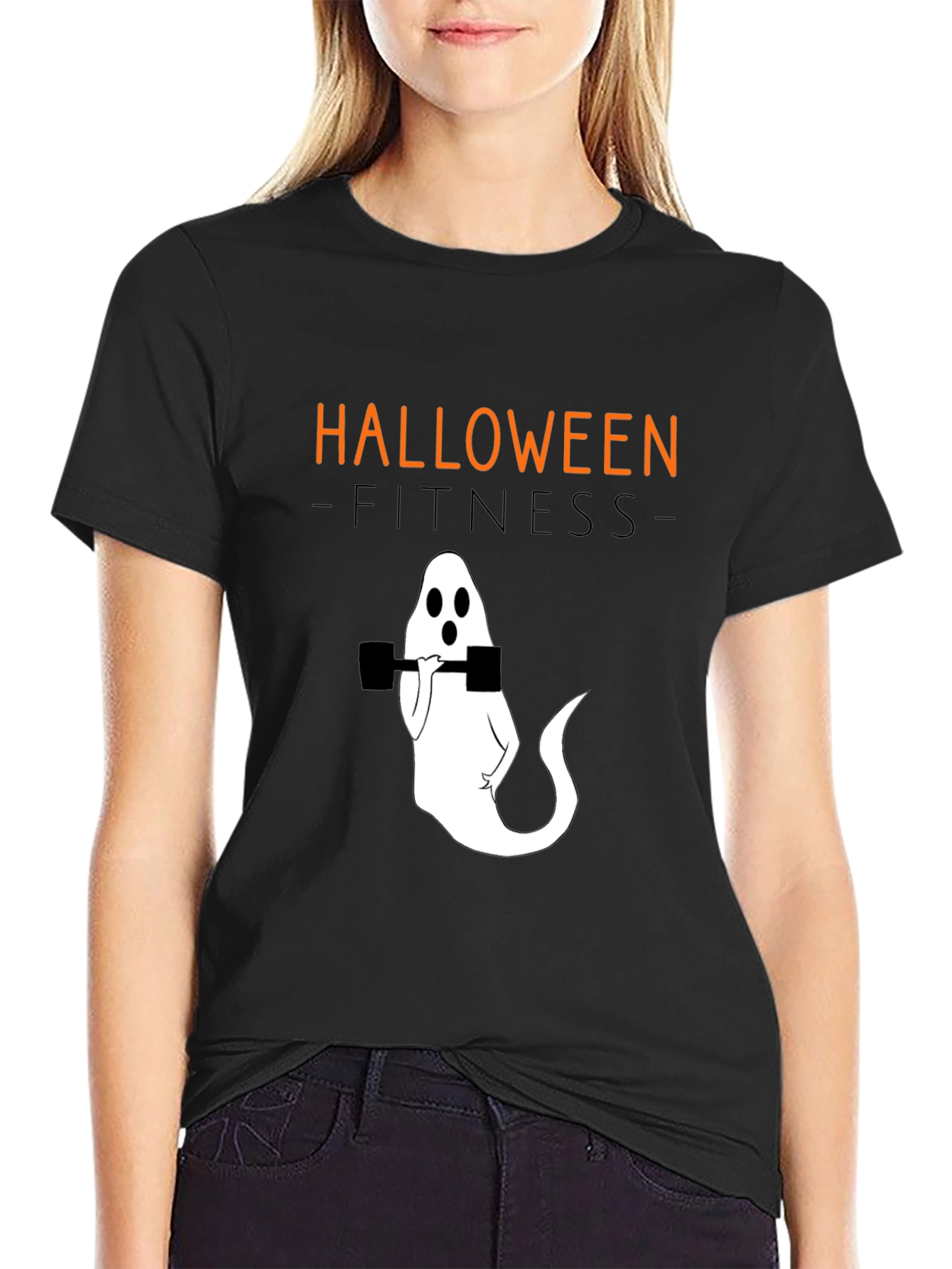 Halloween Fitness Ghost T-Shirt - Workout Tee