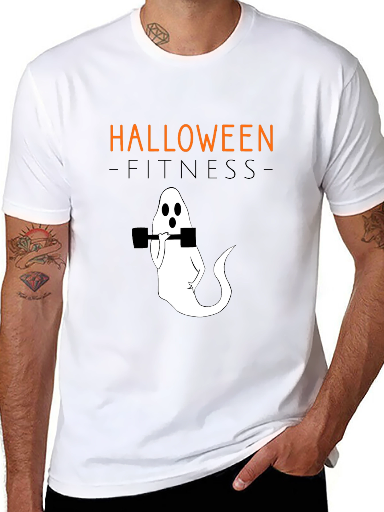 Halloween Fitness Ghost T-Shirt - Workout Tee