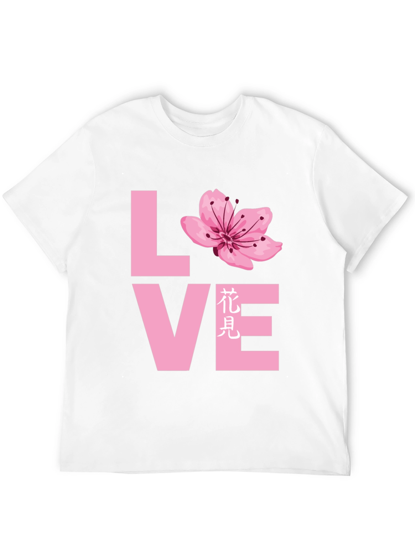 Love Cherry Blossom Graphic T-Shirt - Black