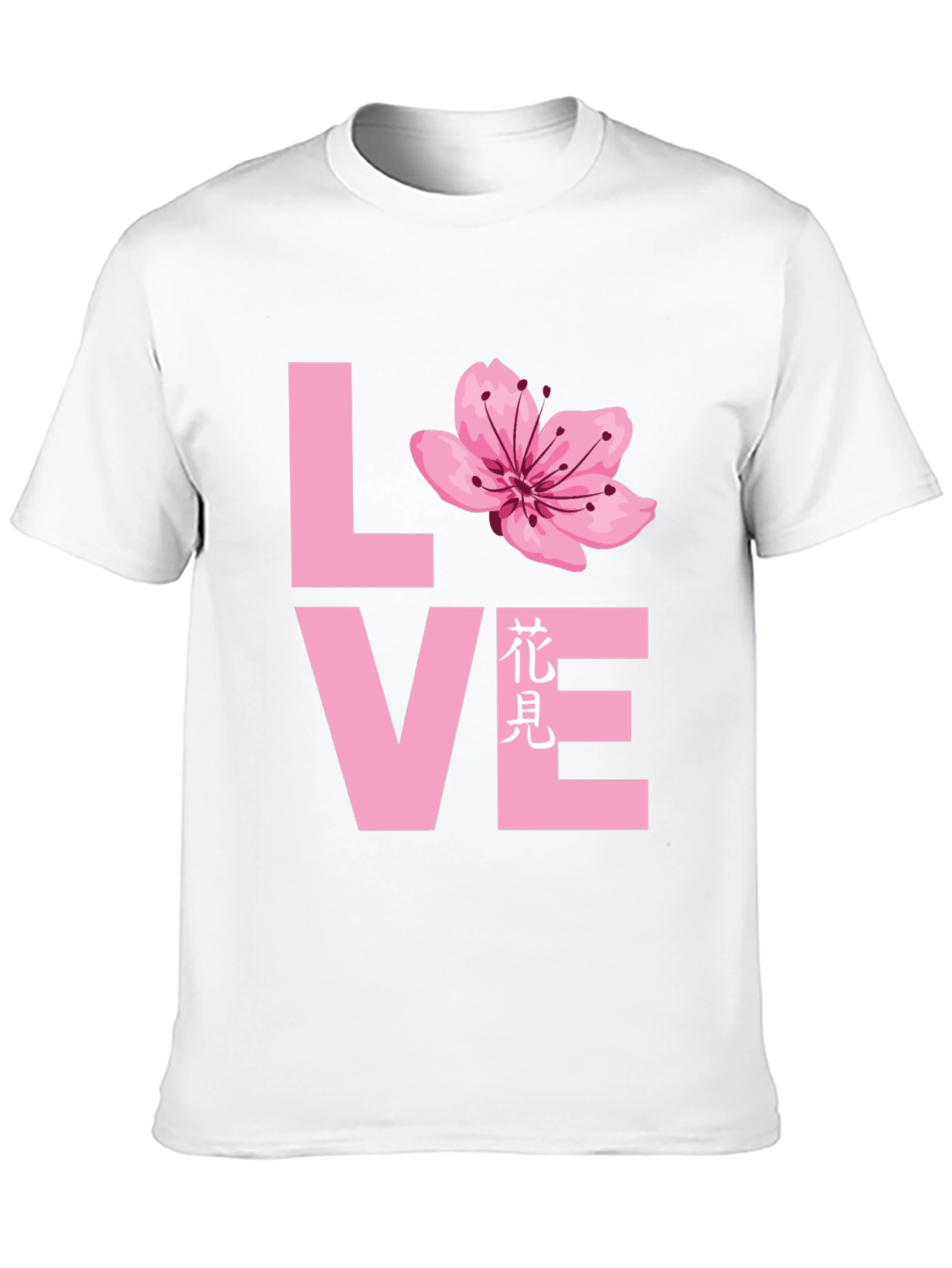 Love Cherry Blossom Graphic T-Shirt - Black