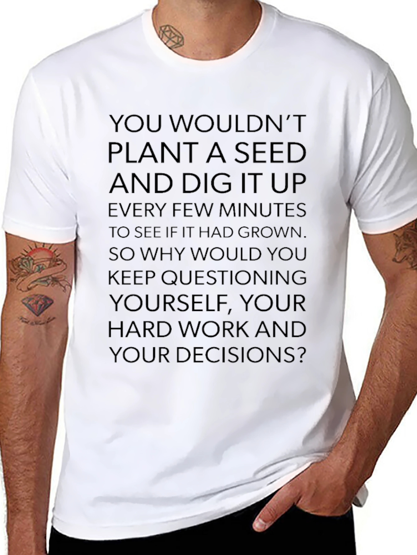 Motivational Seed Planting Quote Black T-Shirt