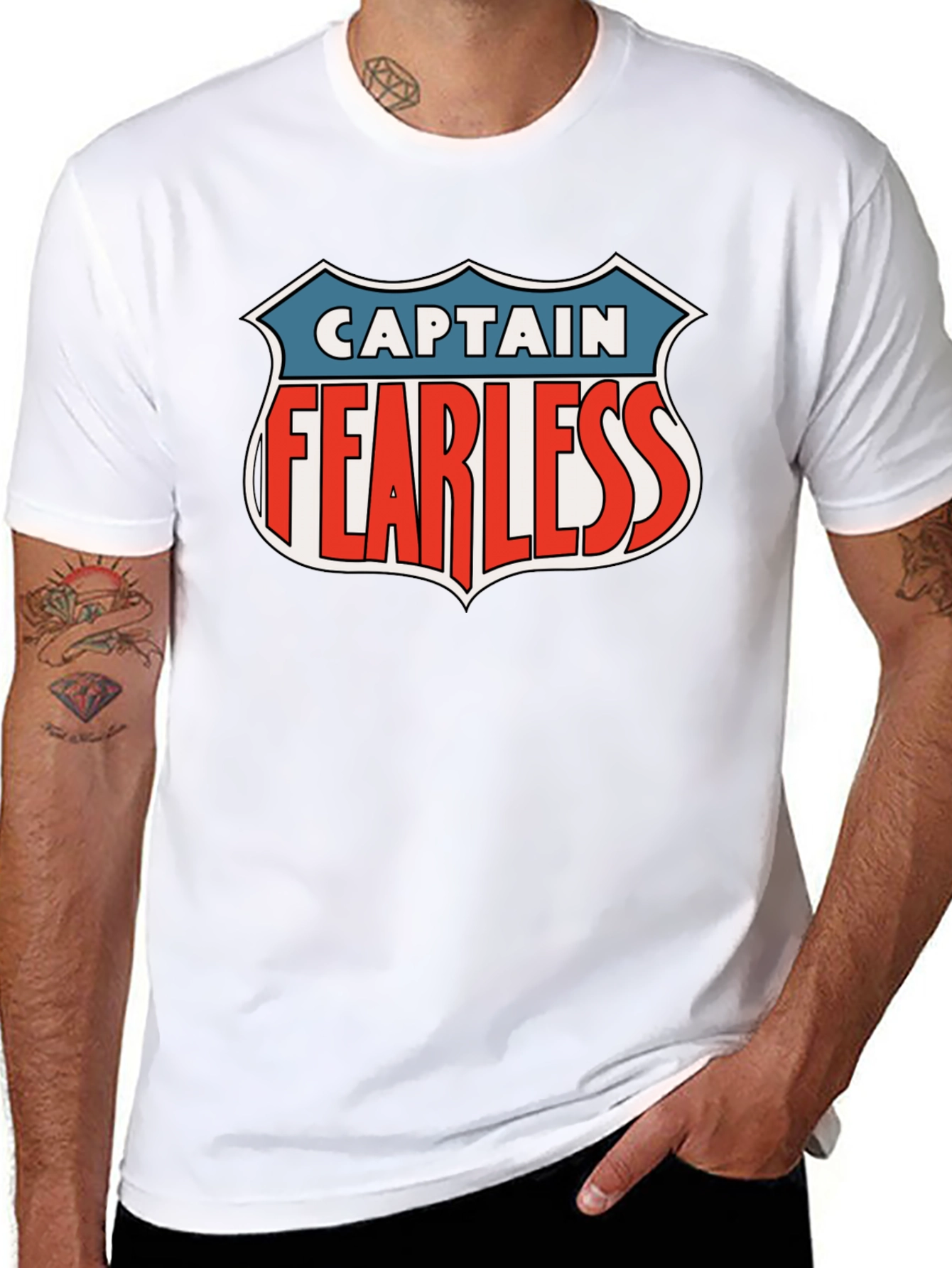 Captain Fearless Graphic Tee - Black Casual T-Shirt