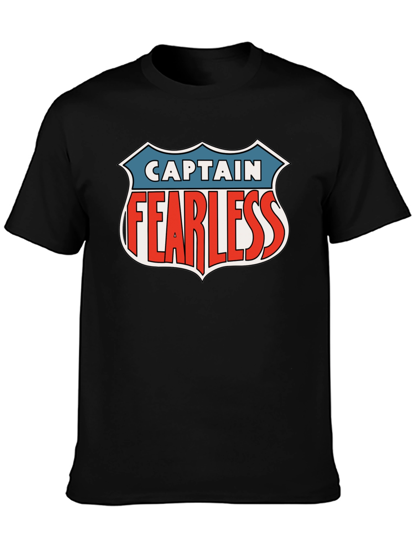 Captain Fearless Graphic Tee - Black Casual T-Shirt