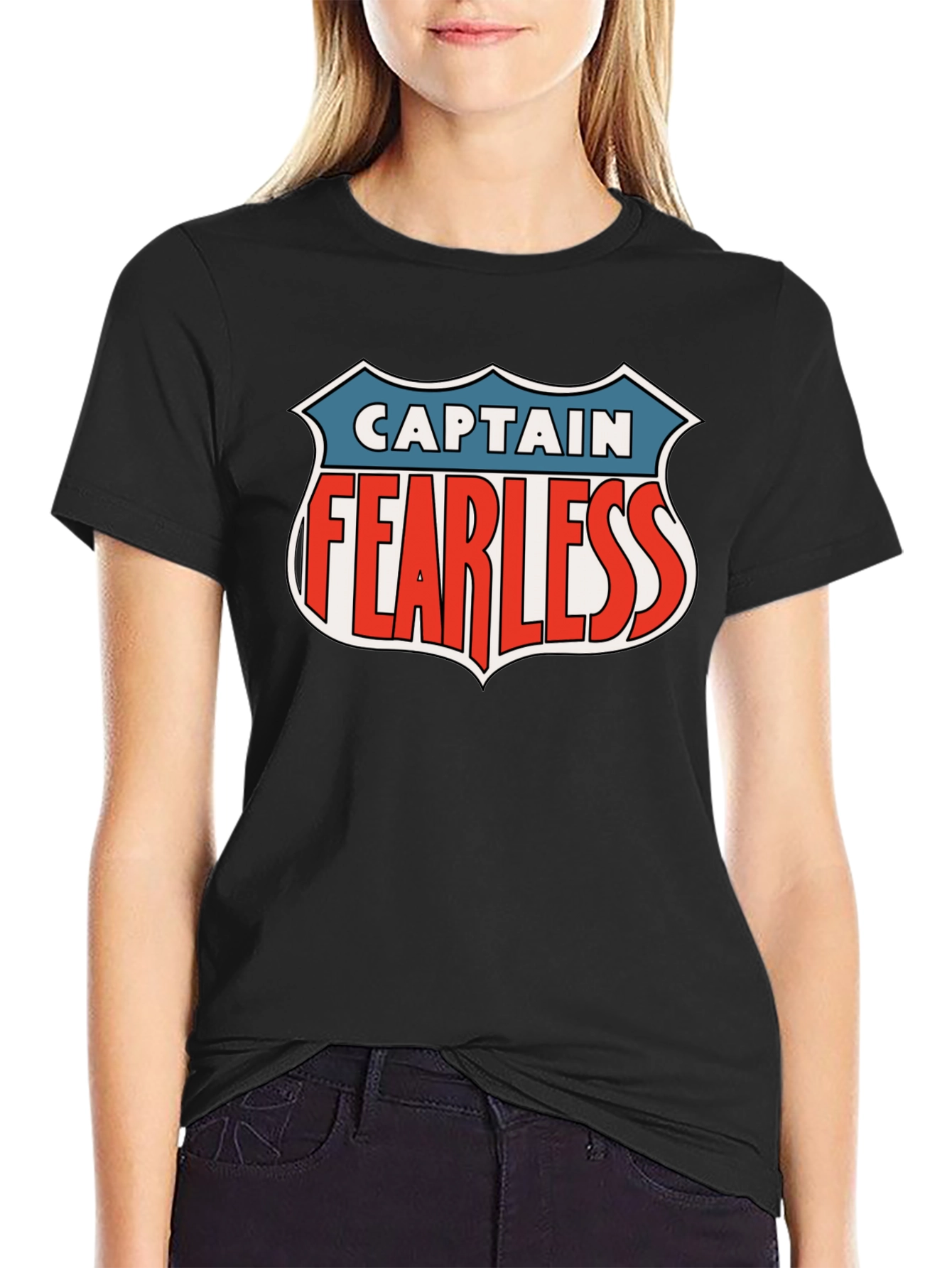 Captain Fearless Graphic Tee - Black Casual T-Shirt