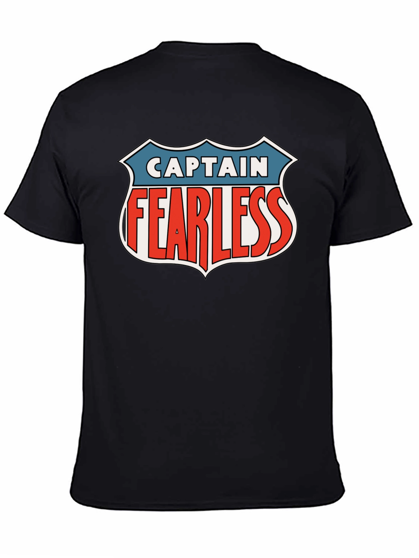 Captain Fearless Graphic Tee - Black Casual T-Shirt