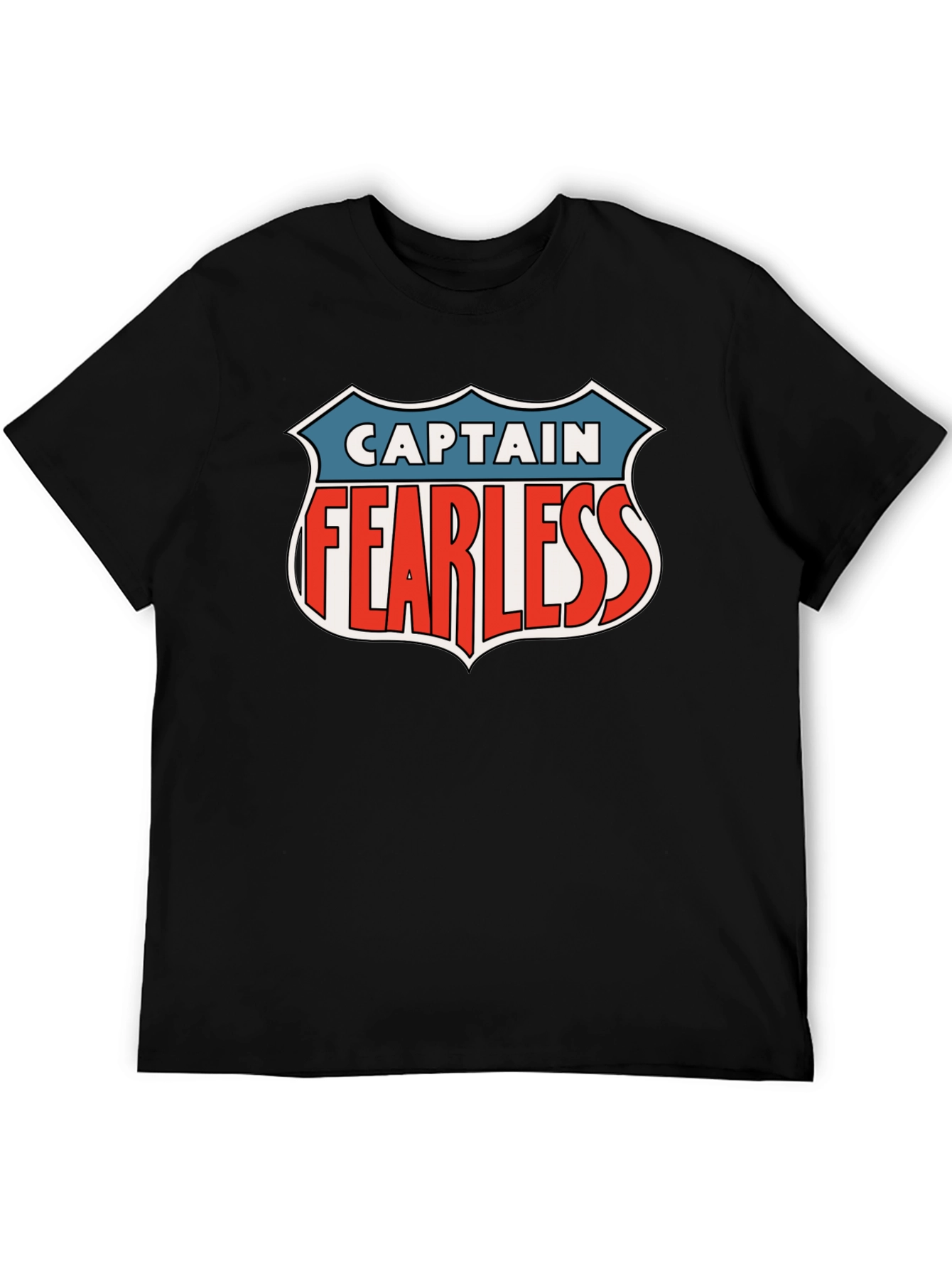 Captain Fearless Graphic Tee - Black Casual T-Shirt