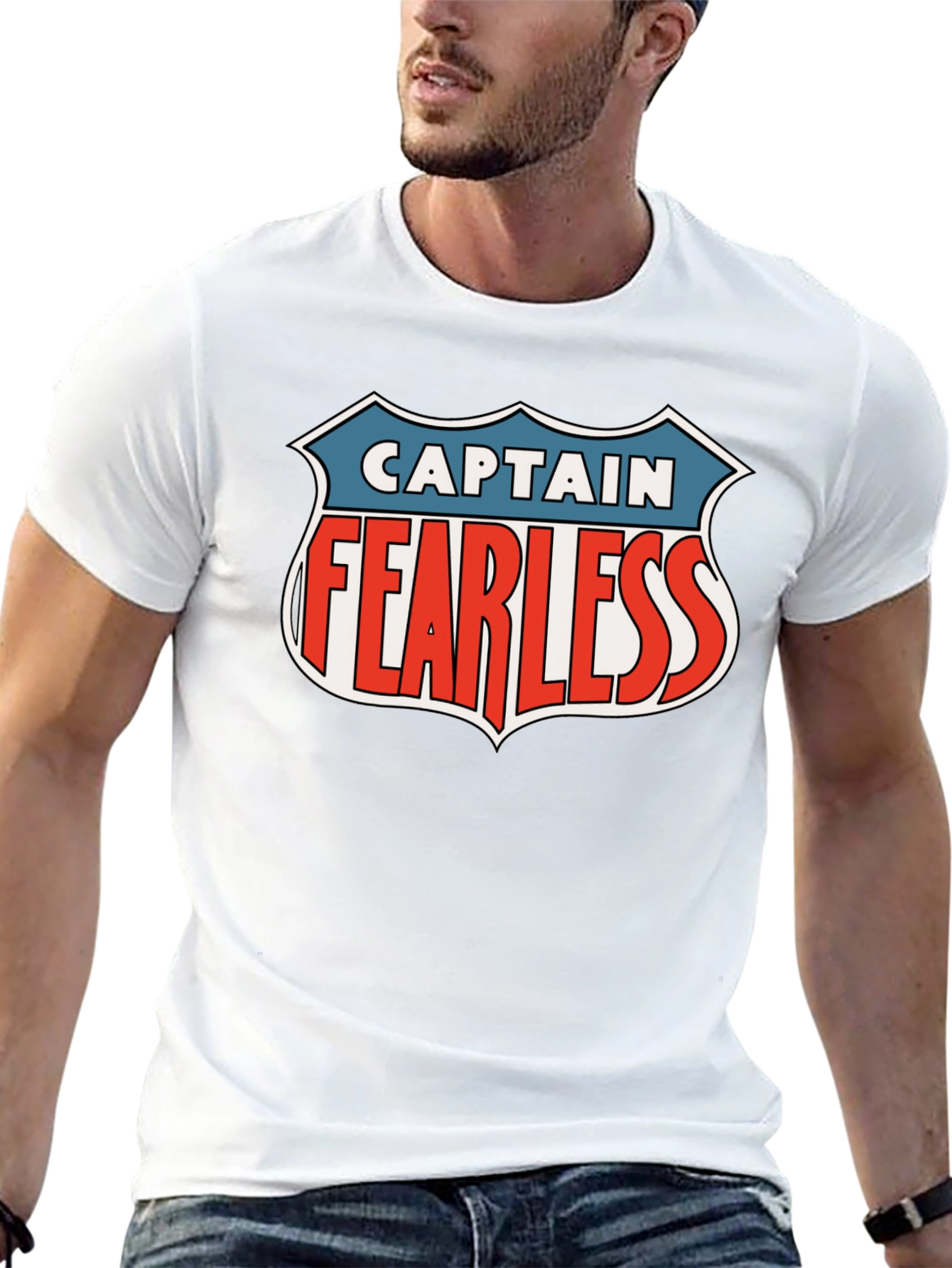 Captain Fearless Graphic Tee - Black Casual T-Shirt