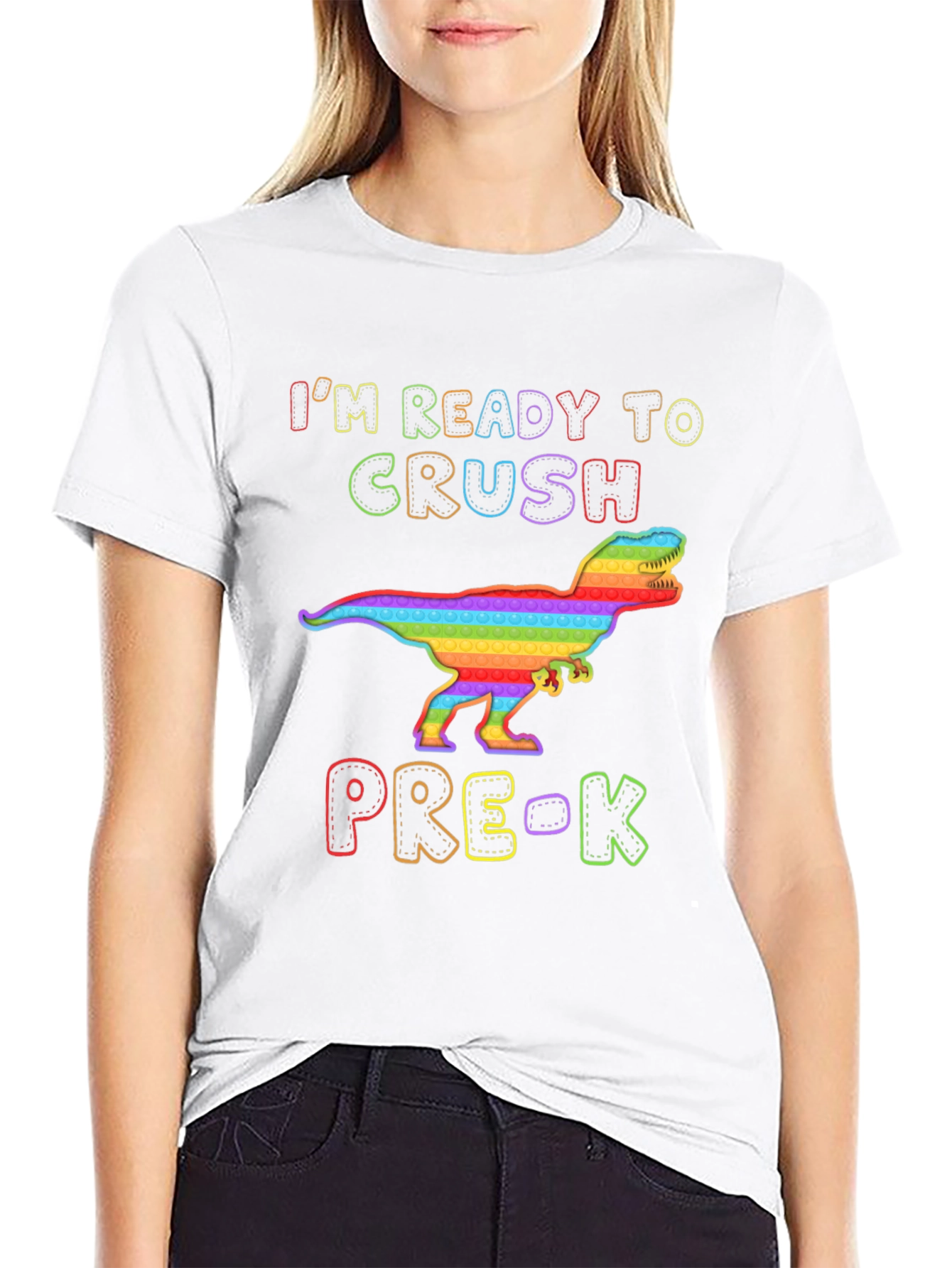 Ready to Crush Pre-K Dinosaur Pop It T-Shirt