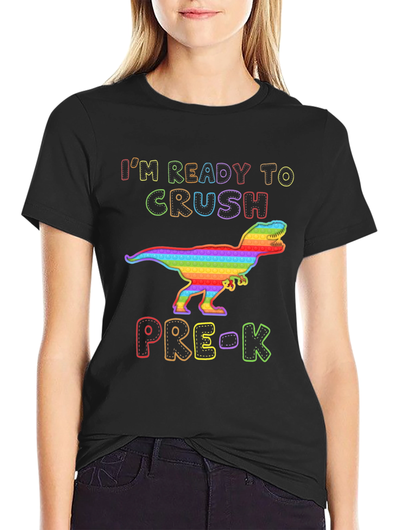 Ready to Crush Pre-K Dinosaur Pop It T-Shirt
