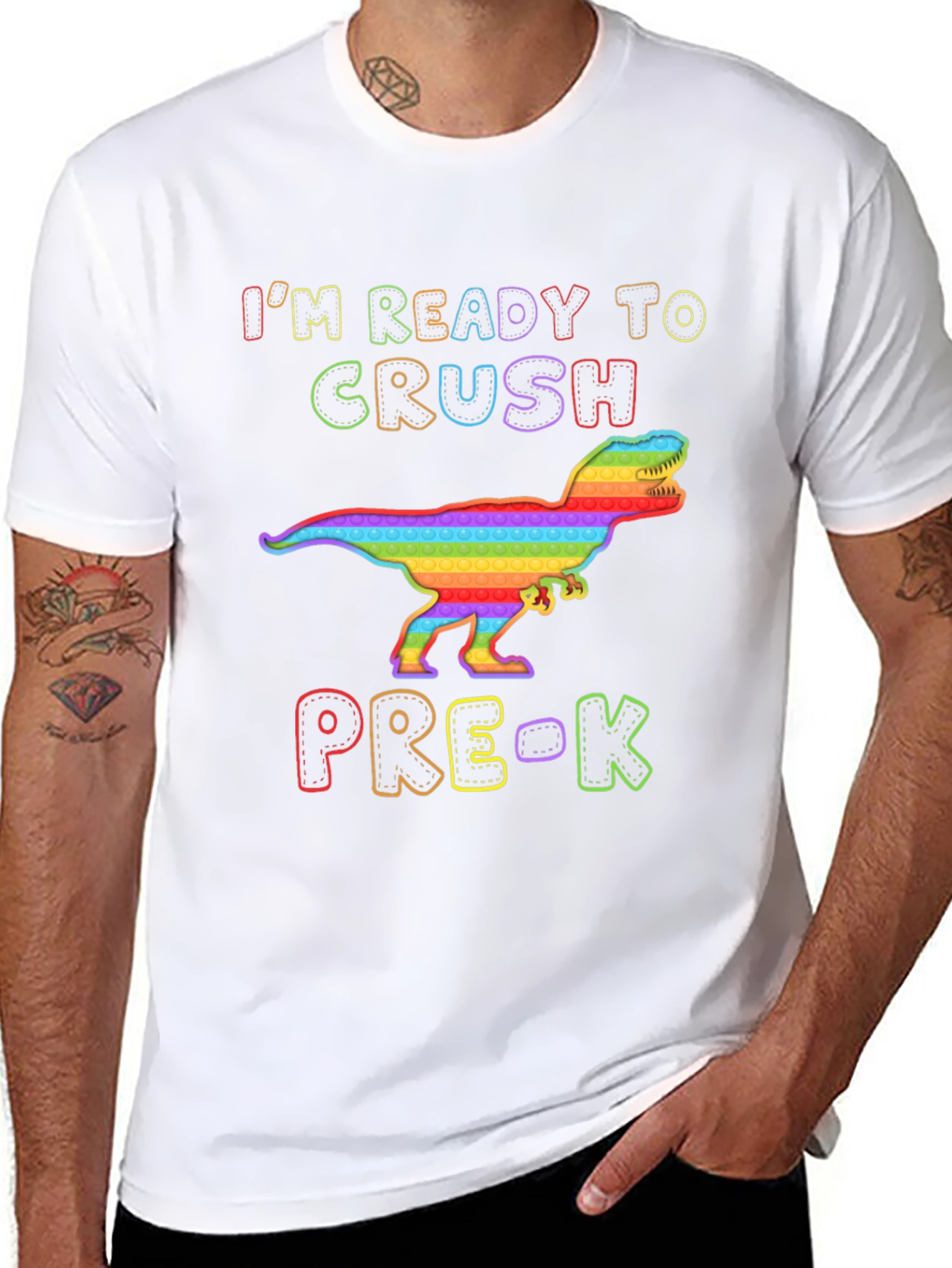 Ready to Crush Pre-K Dinosaur Pop It T-Shirt