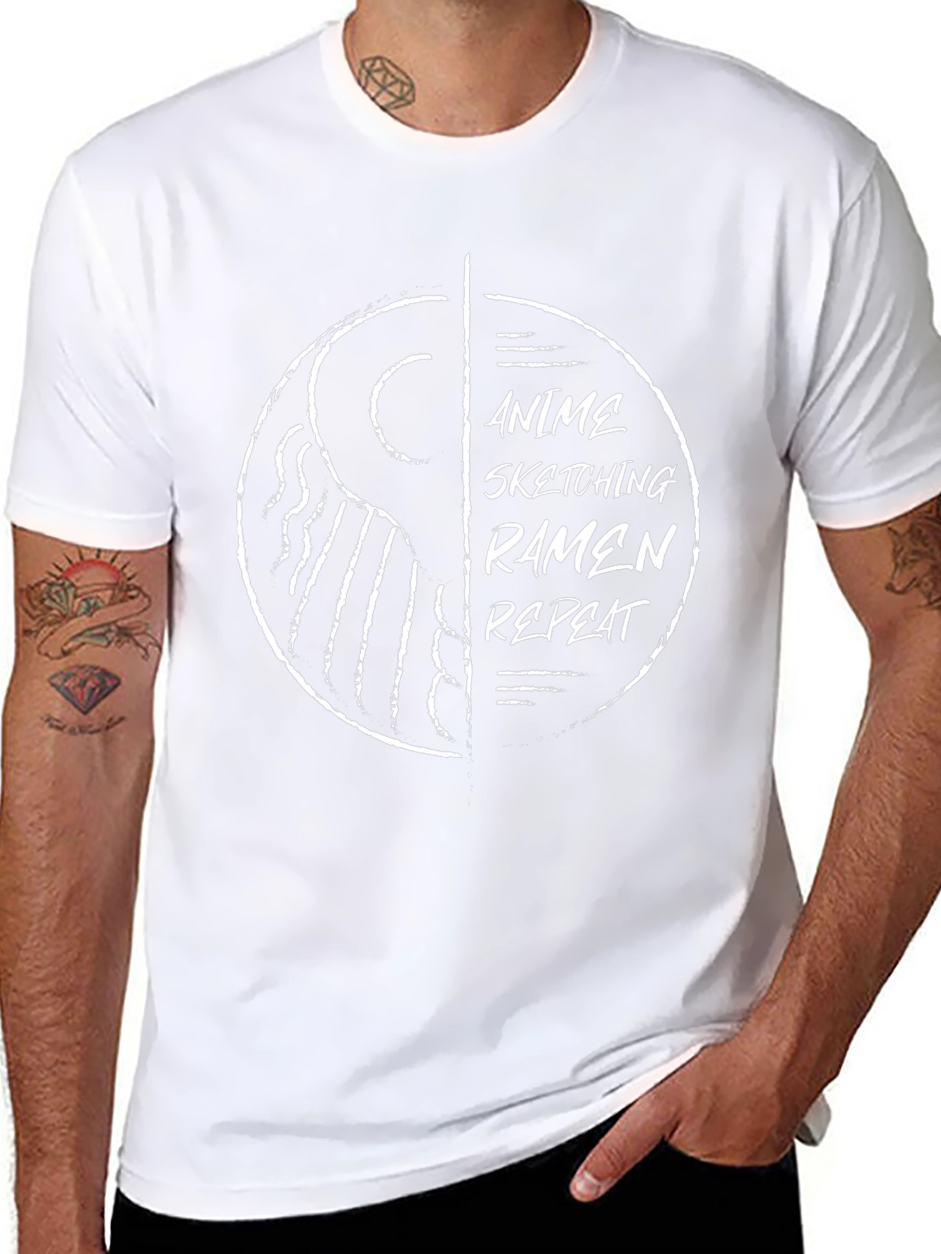 Anime Sketching Ramen Repeat Graphic Tee